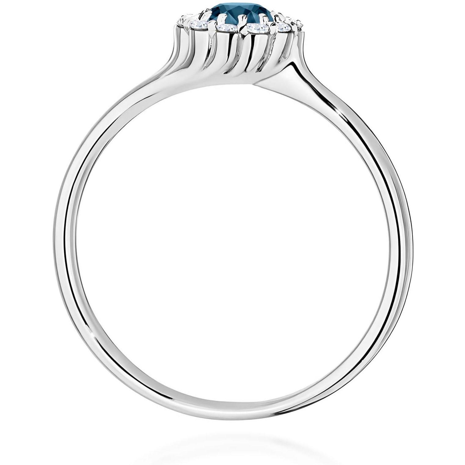 Pierścionek halo z białego złota z topazem London Blue dodatkowe białe brylanty Best Diamonds B1244-PI-AUB-TOL-02-OK - hover