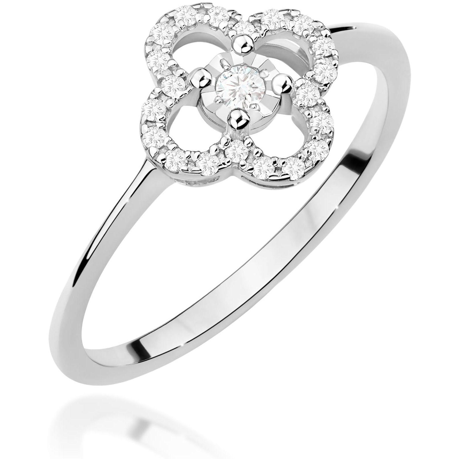 Złoty pierścionek kwiatek z diamentami z białego złota Best Diamonds B1254-PI-AUB-DIW-02-OK 