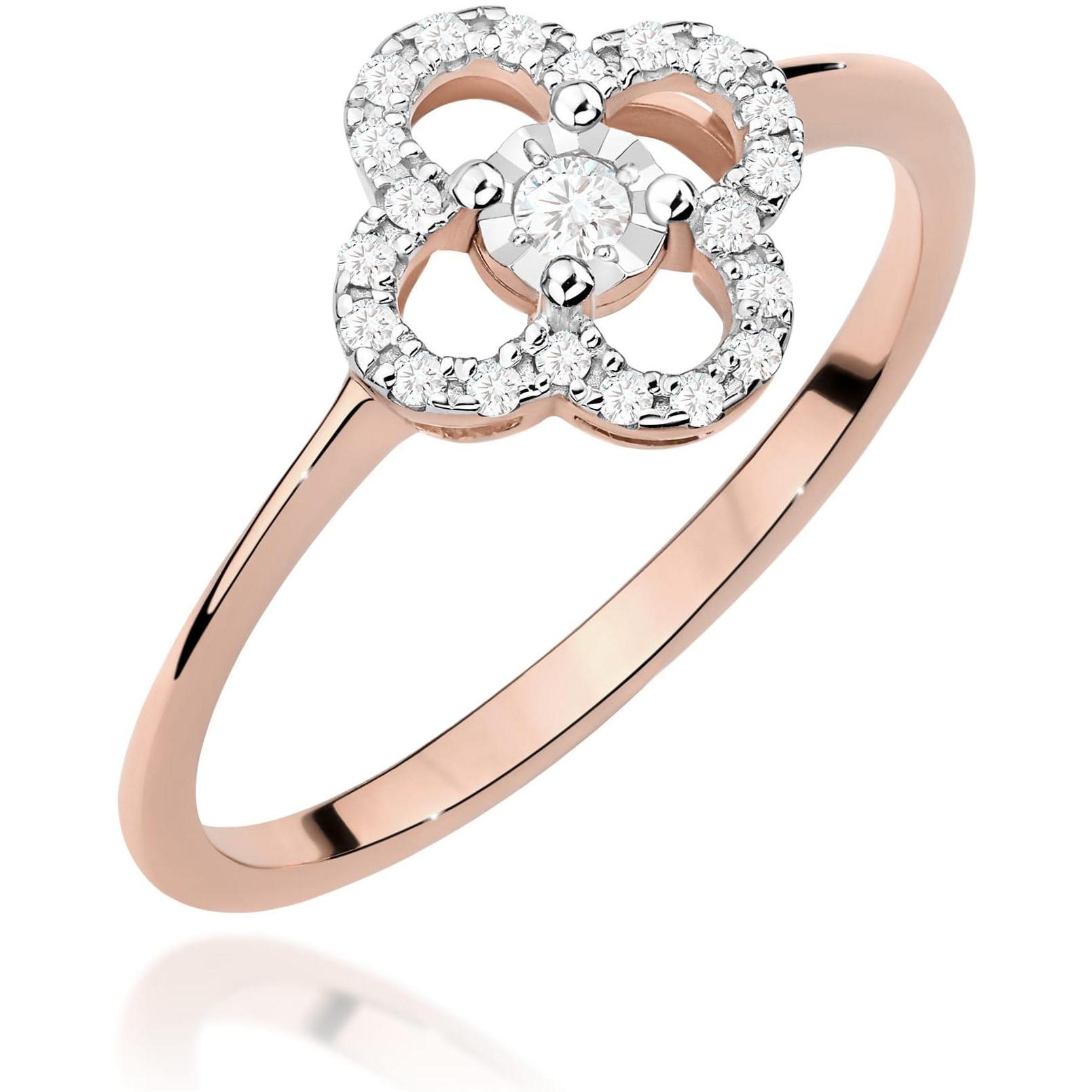 Pierścionek z różowego złota próby 585 z diamentem Best Diamonds B1254-PI-AUR-DIW-02-OK 