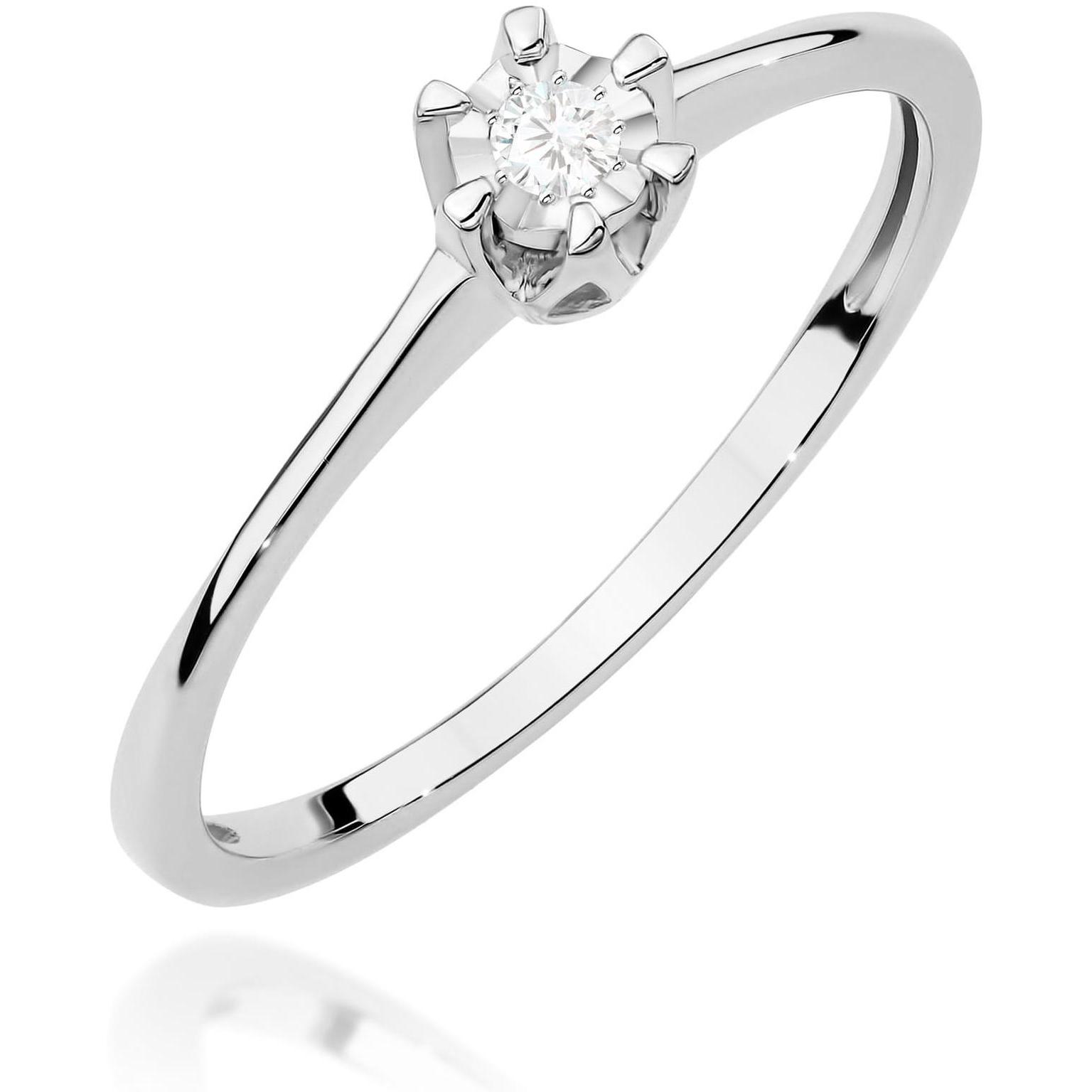 Pierścionek zaręczynowy z białego złota z pojedynczym brylantem Best Diamonds B1256-PI-AUB-DIW-02-OK 