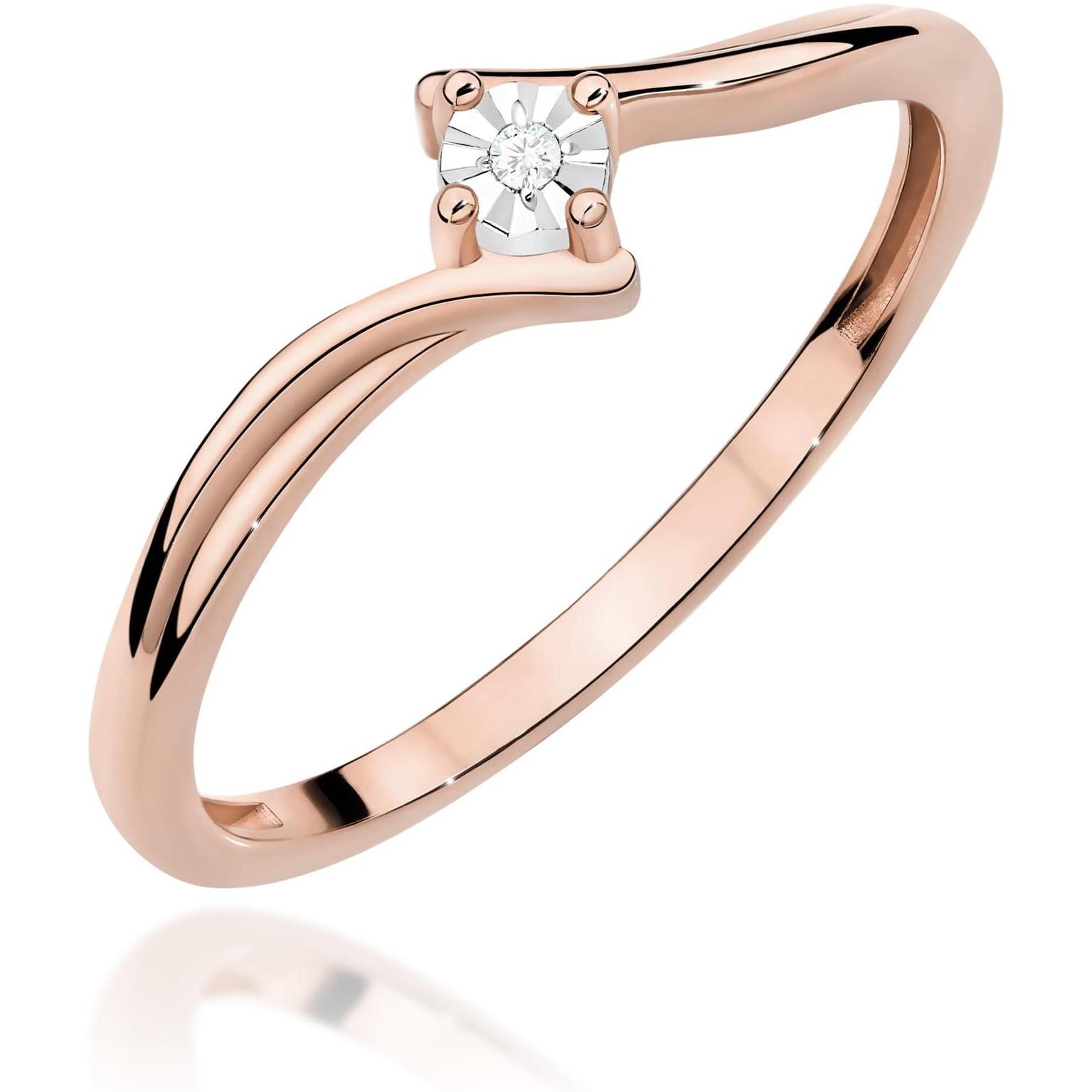 Pierścionek z różowego złota próby 585 z diamentem Best Diamonds B1262-PI-AUR-DIW-02-OK 