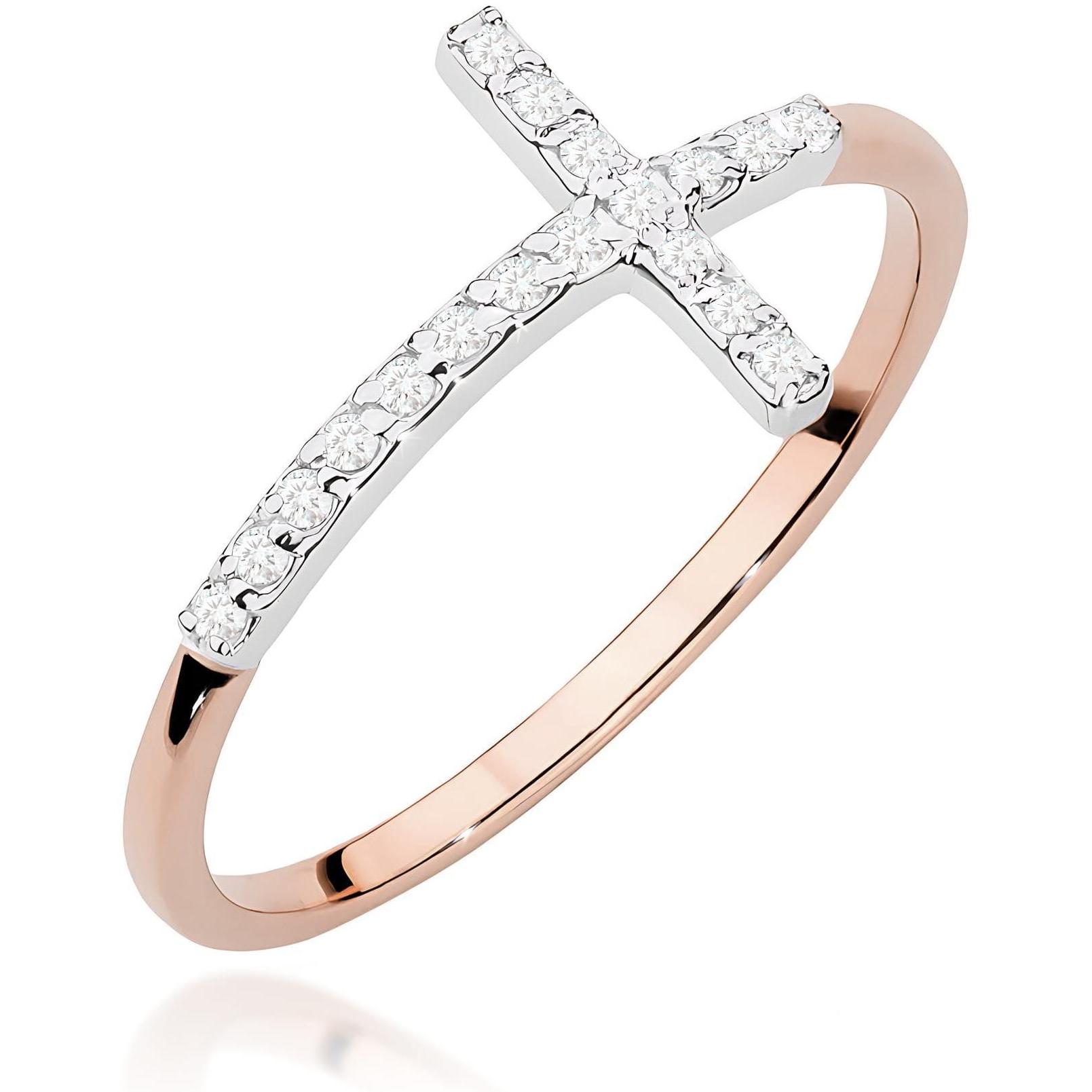 Pierścionek z różowego złota z diamentami, próba 585 Best Diamonds B1272-PI-AUR-DIW-02-00 