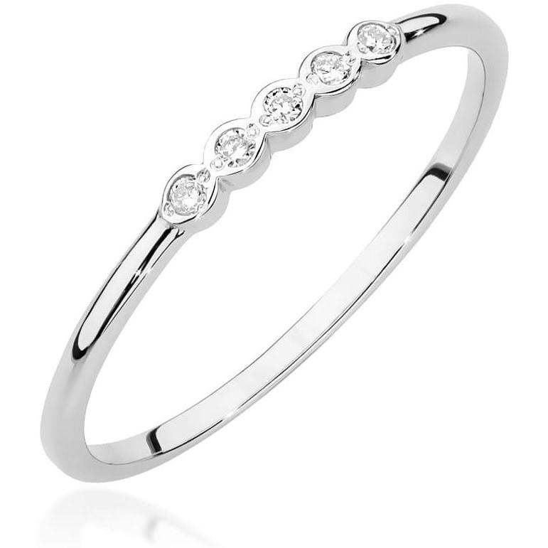 Pierścionek cienka obrączka z białego złota z brylantami Best Diamonds B1276-PI-AUB-DIW-02-00 