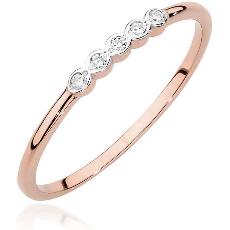 Pierścionek z różowego złota z diamentami, próba 585 Best Diamonds B1276-PI-AUR-DIW-02-00 