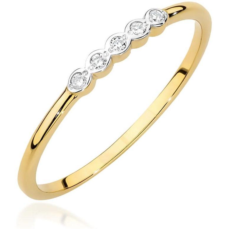Złoty pierścionek cienka obrączka z brylantami Best Diamonds B1276-PI-AUZ-DIW-02-00 