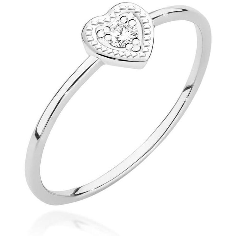 Pierścionek z białego złota z brylantem w oprawie w kształcie serca Best Diamonds B1284-PI-AUB-DIW-02-OK 