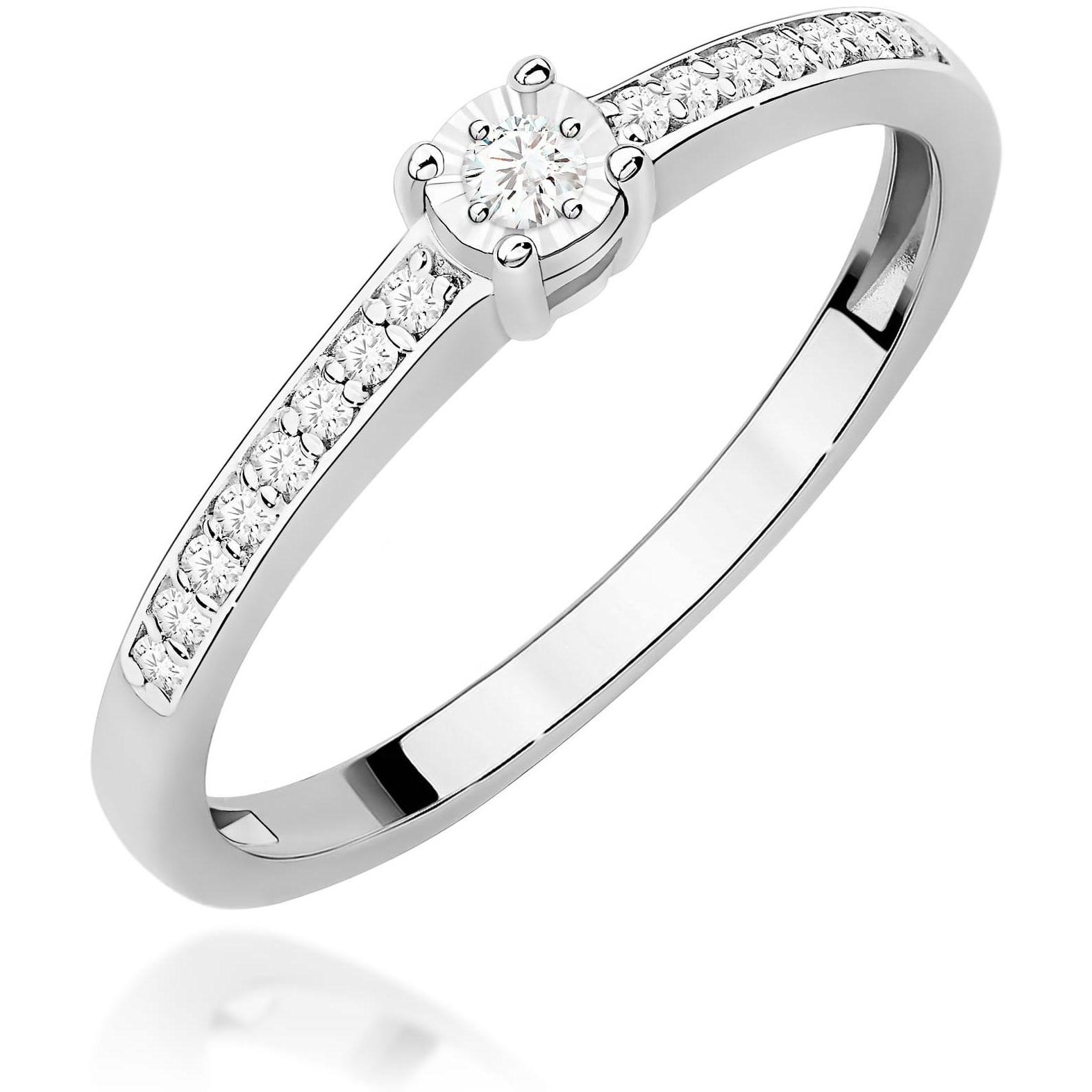 Pierścionek zaręczynowy z diamentem z białego złota Best Diamonds B1296-PI-AUB-DIW-02-OK 