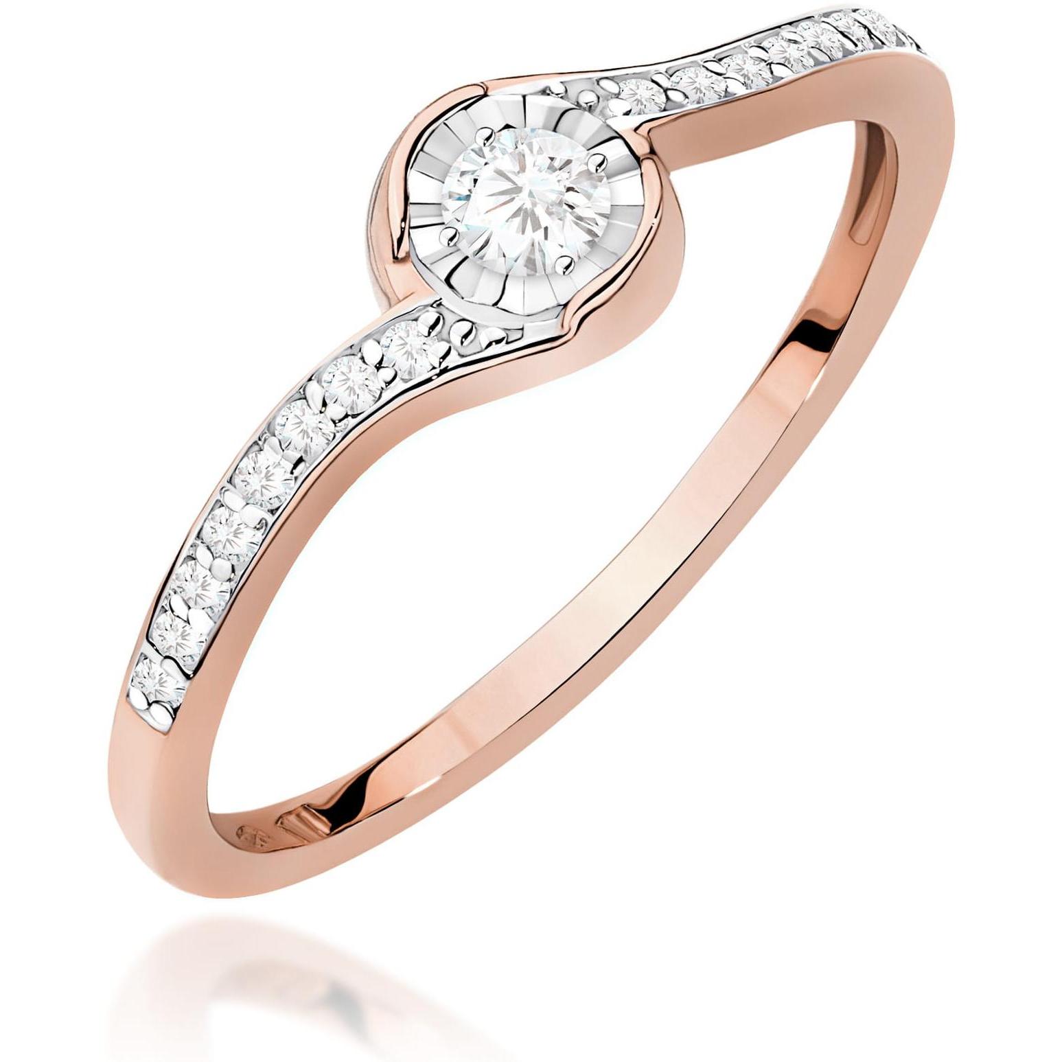 Pierścionek z różowego złota próby 585 z diamentem 0,08 ct Best Diamonds B1316-PI-AUR-DIW-02-OK 