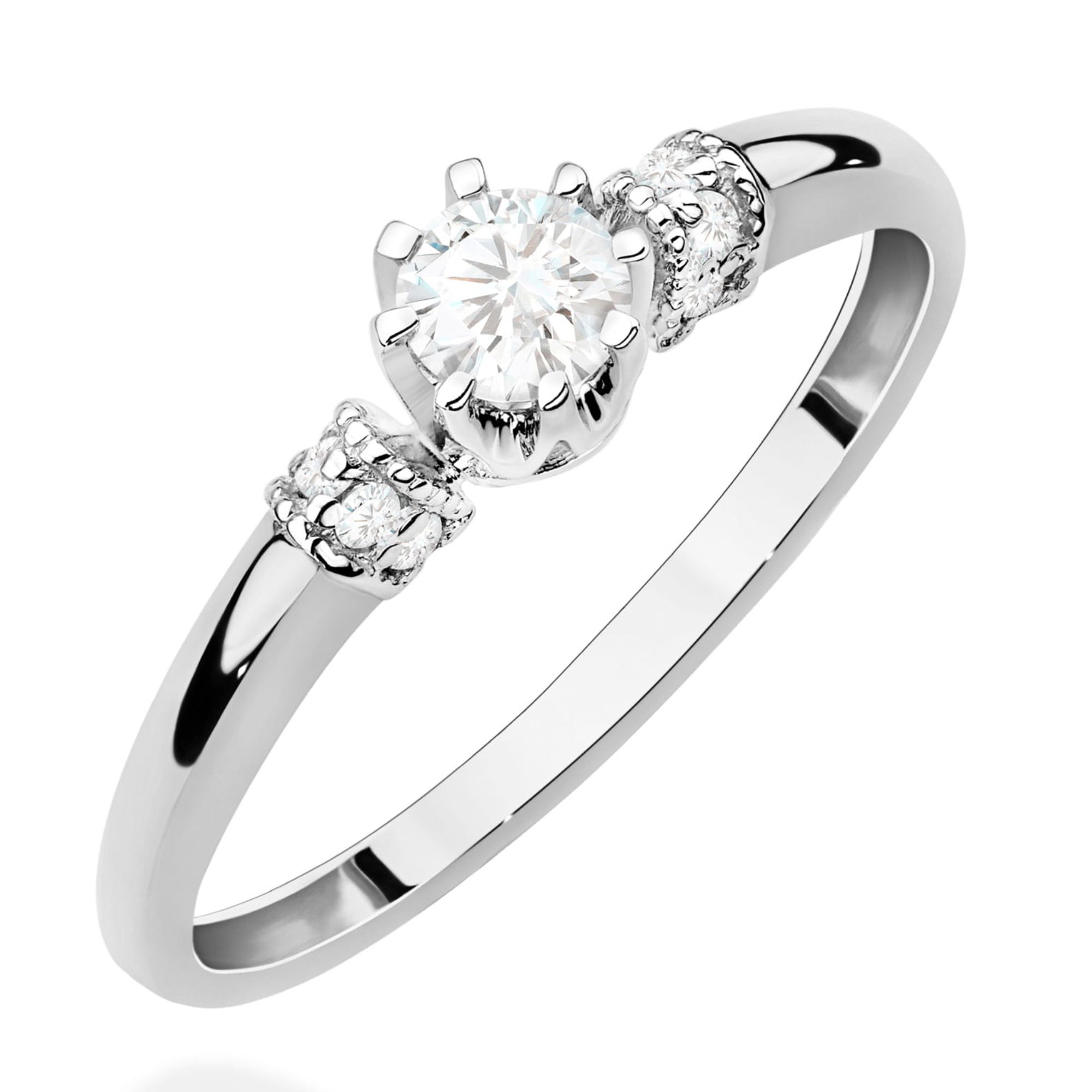 Pierścionek zaręczynowy z brylantami z białego złota Best Diamonds B1334-PI-AUB-DIW-02-OK 