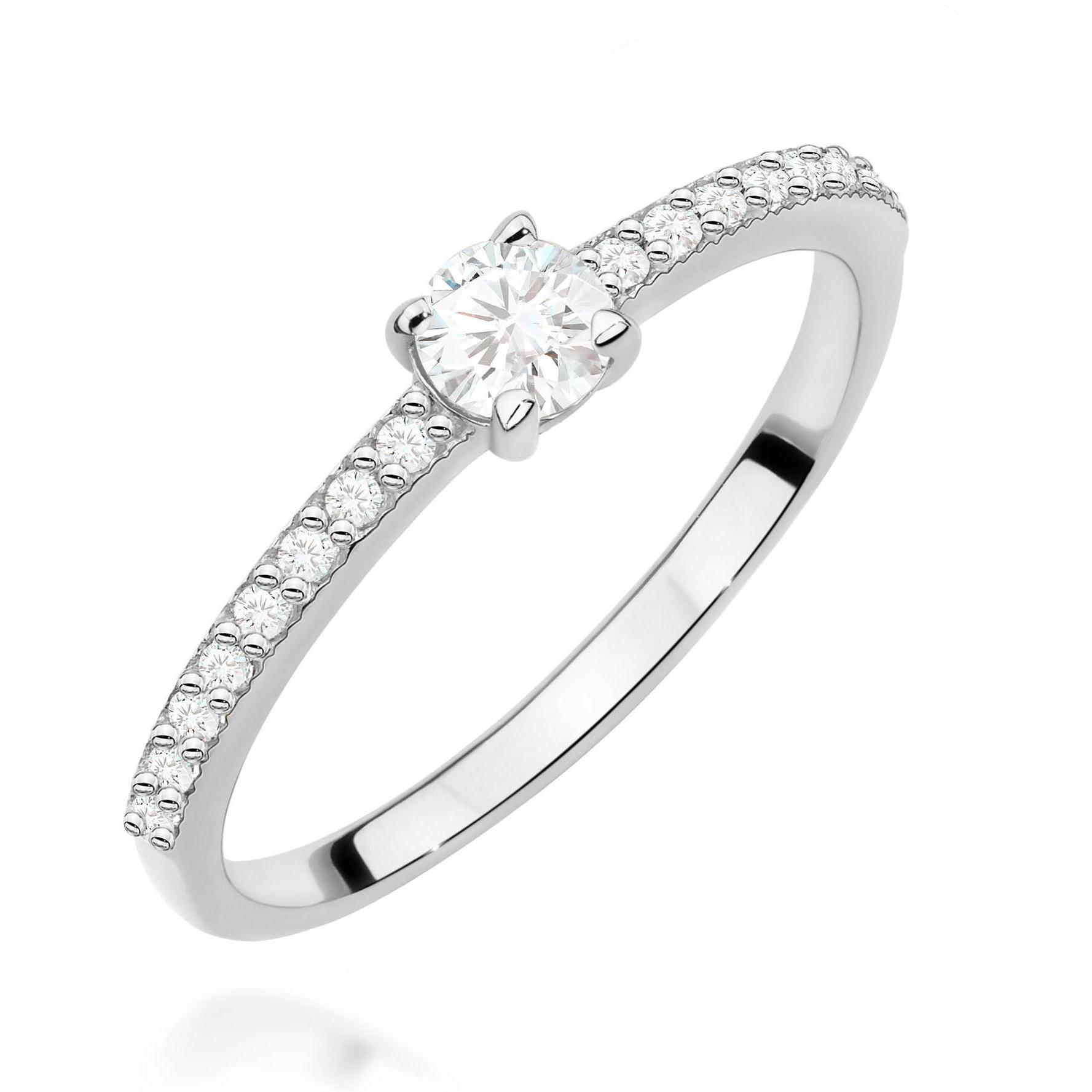 Pierścionek zaręczynowy z brylantami wielokamieniowy z białego złota Best Diamonds B1342-PI-AUB-DIW-02-00 