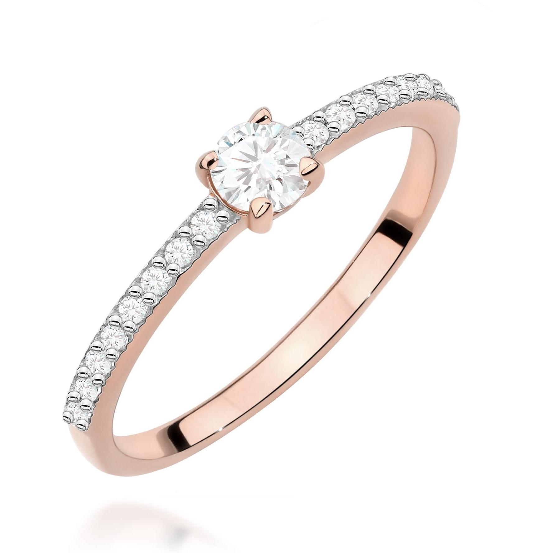 Pierścionek z różowego złota z diamentami, próba 585 Best Diamonds B1342-PI-AUR-DIW-02-00 