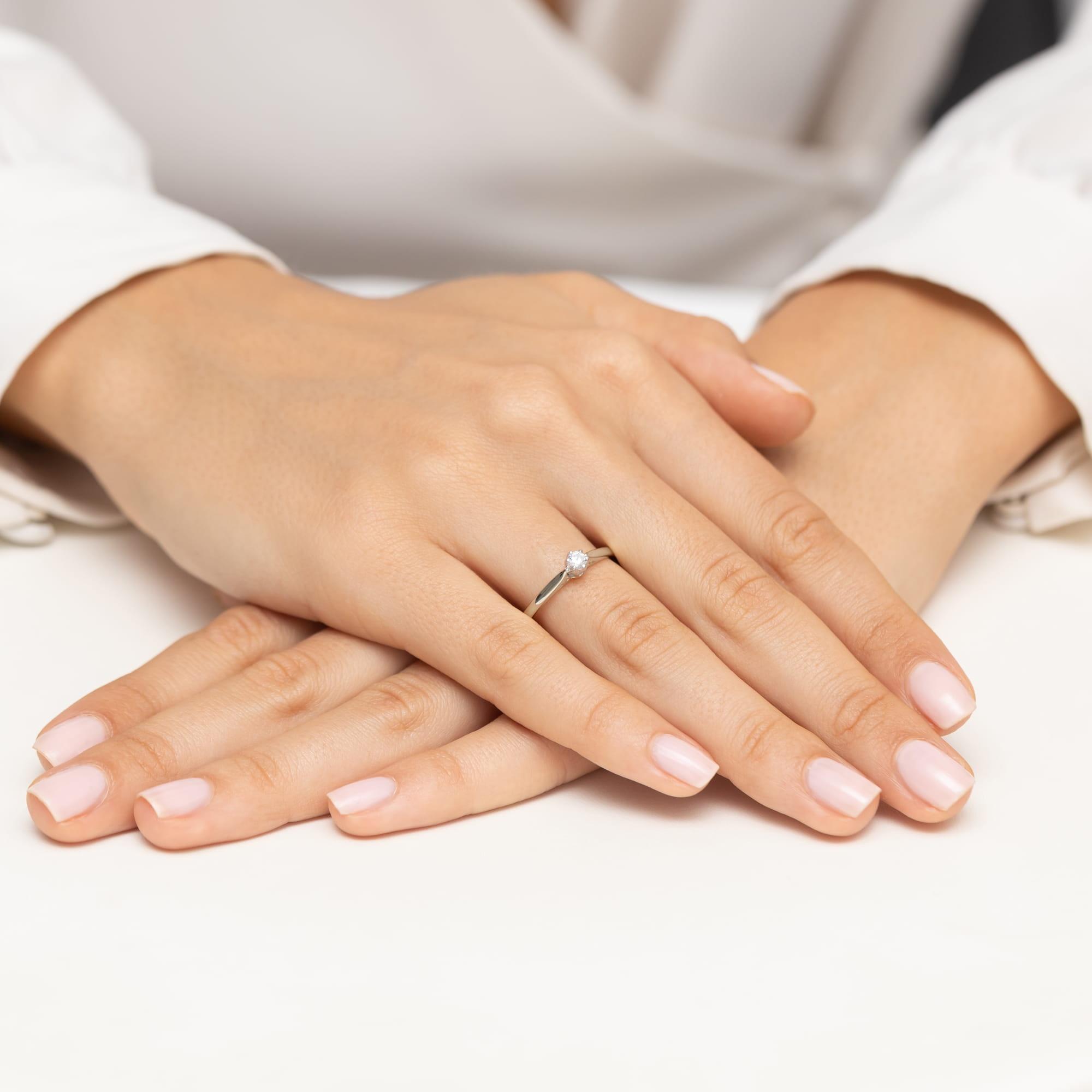 Pierścionek zaręczynowy z białego złota z diamentem 0,10 ct Best Diamonds B1344-PI-AUB-DIW-02-OK - hover