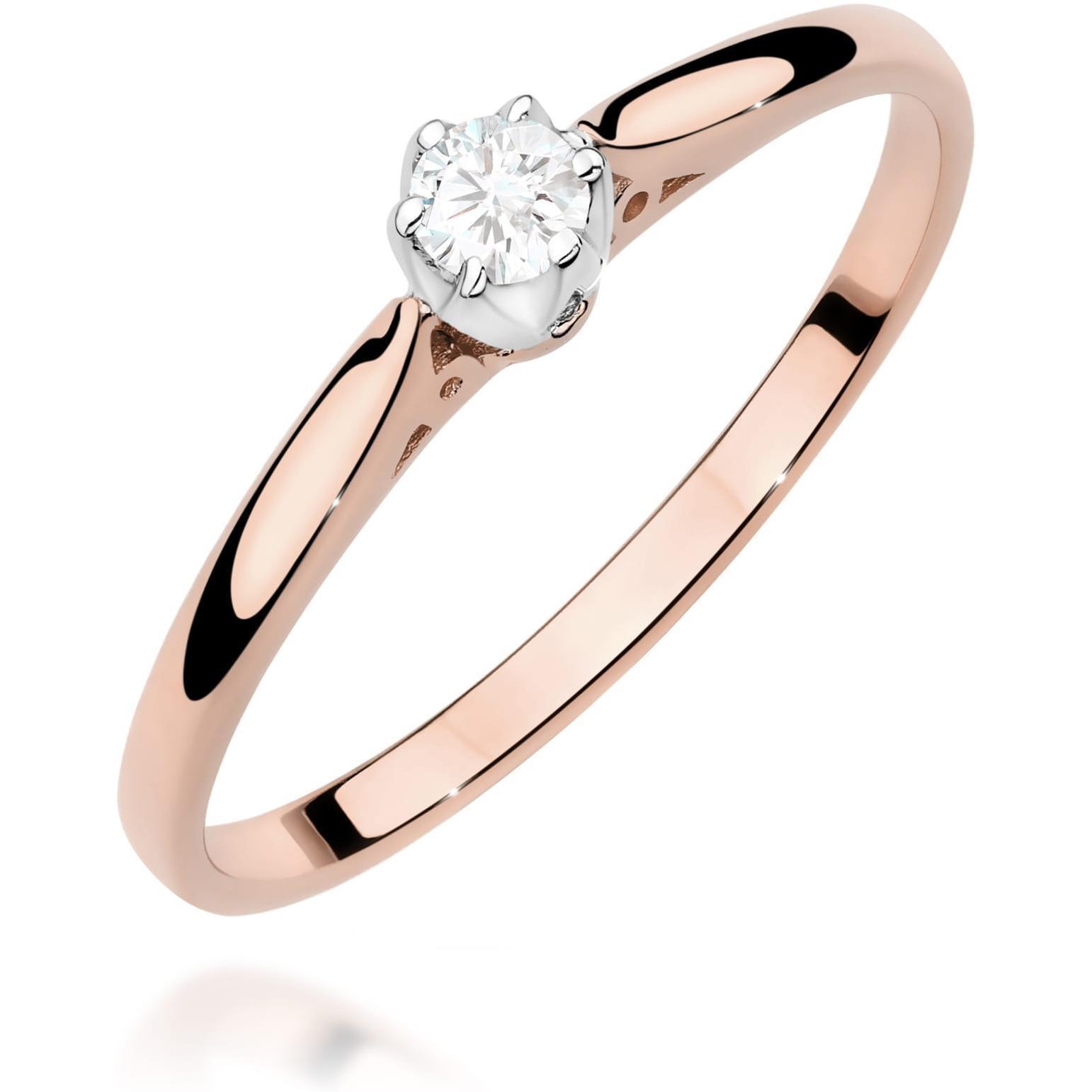Pierścionek z różowego złota próby 585 z diamentem 0,10 ct Best Diamonds B1344-PI-AUR-DIW-02-OK 