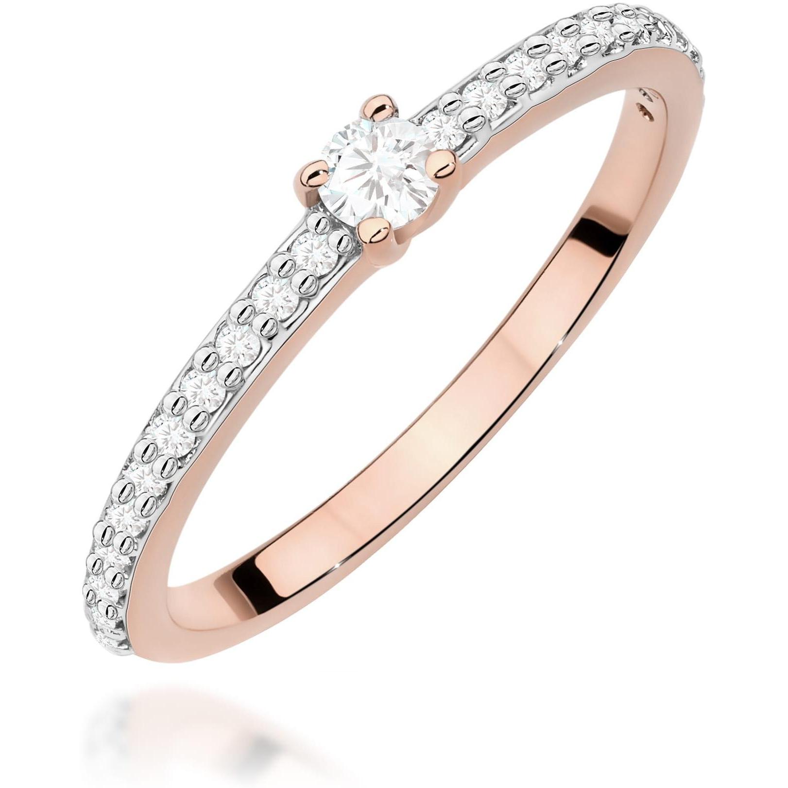 Pierścionek z różowego złota próby 585 z diamentami Best Diamonds B1352-PI-AUR-DIW-02-OK 