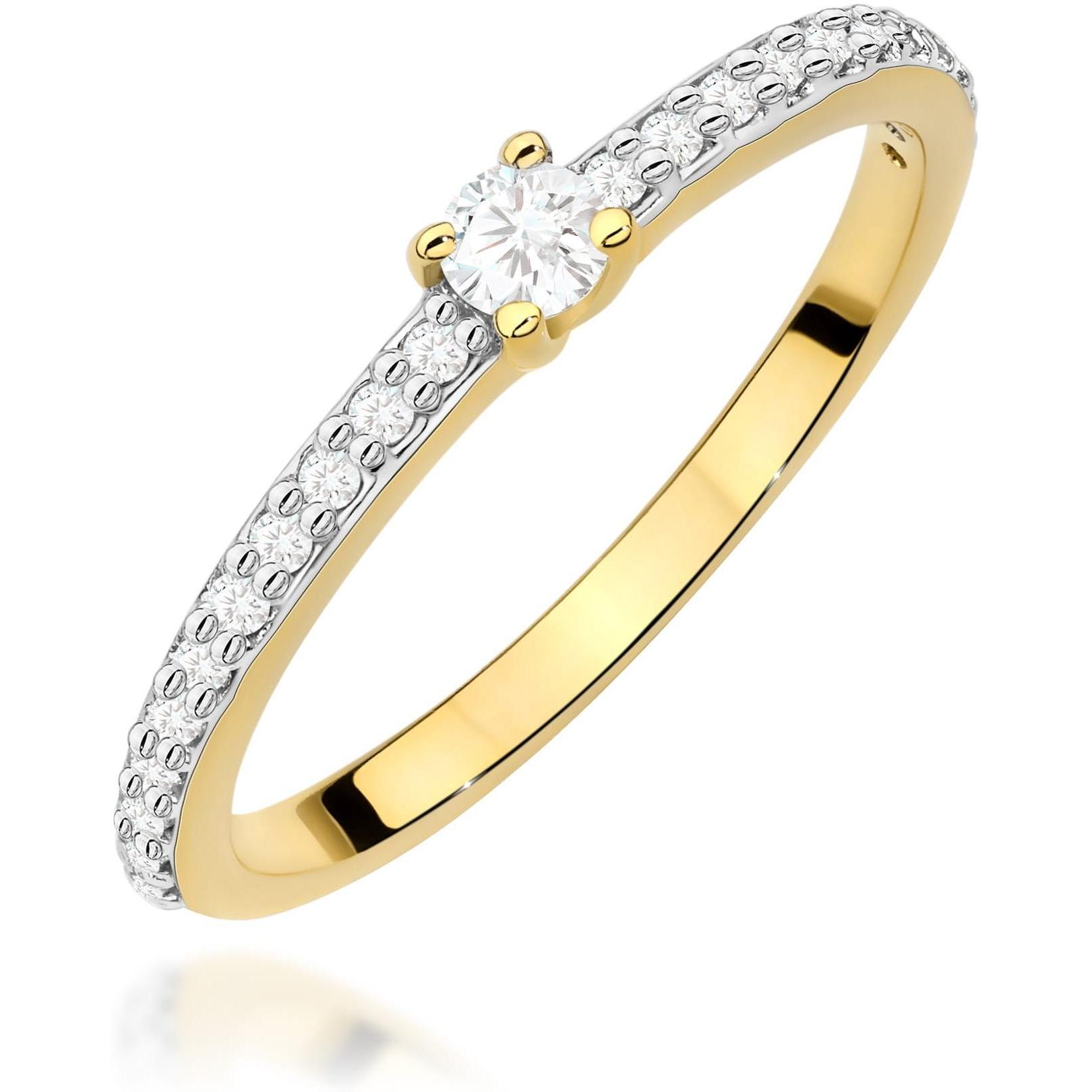 Złoty pierścionek zaręczynowy z brylantami wielokamieniowy Best Diamonds B1352-PI-AUZ-DIW-02-OK 