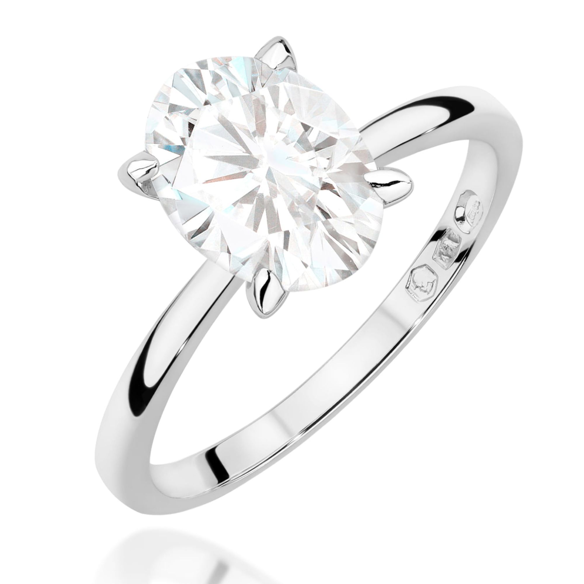 Pierścionek zaręczynowy z diamentem laboratoryjnym Oval Illume z białego złota Best Diamonds B1376-PI-AUB-LDW-02-OW 