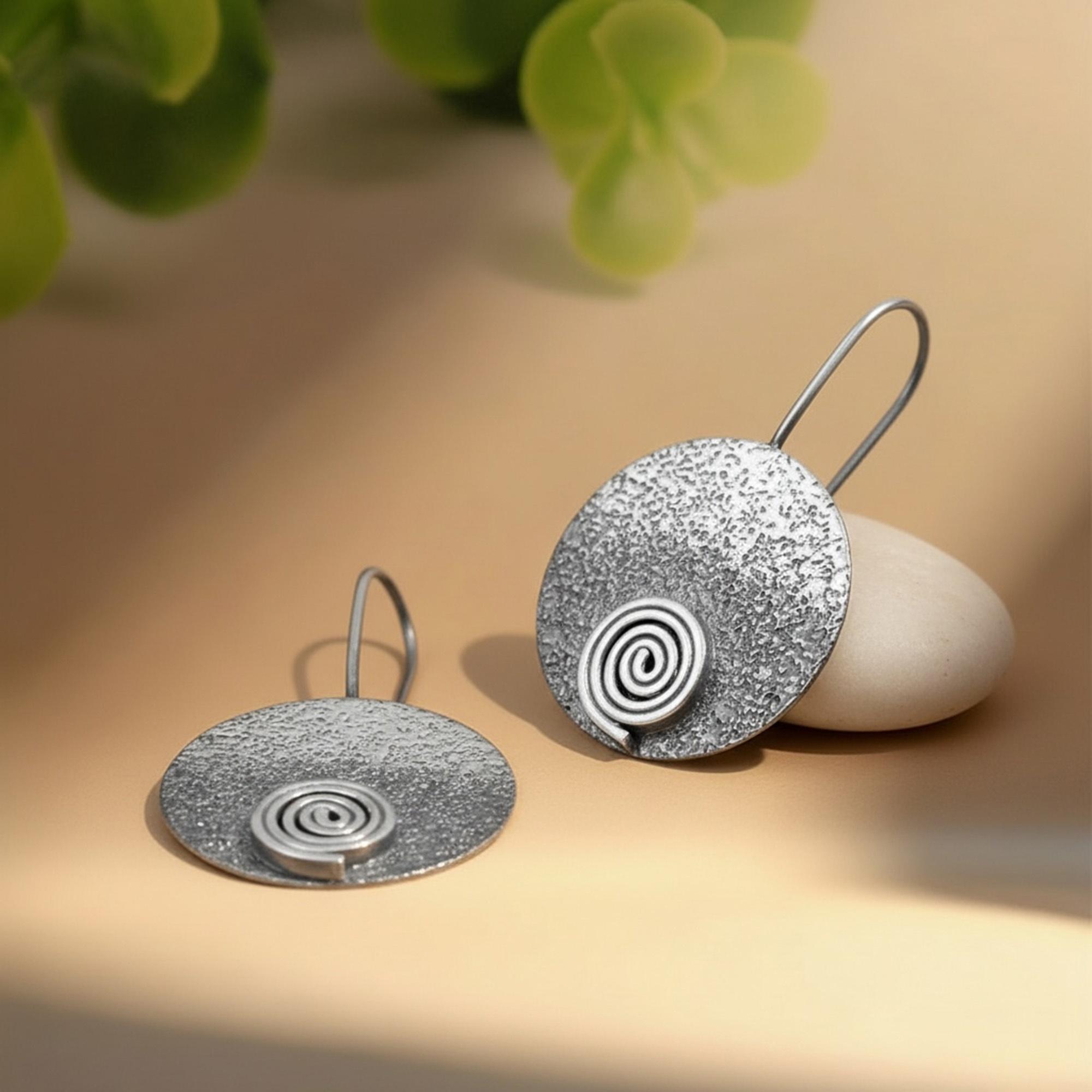 Harf KBZ0062 Twarzowe kolczyki srebrne na zamykanym biglu biżuteria - miniatura 3