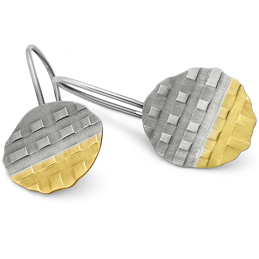Harf KMB0033 Designerskie minimalistyczne kolczyki srebrne biżuteria - miniatura 2