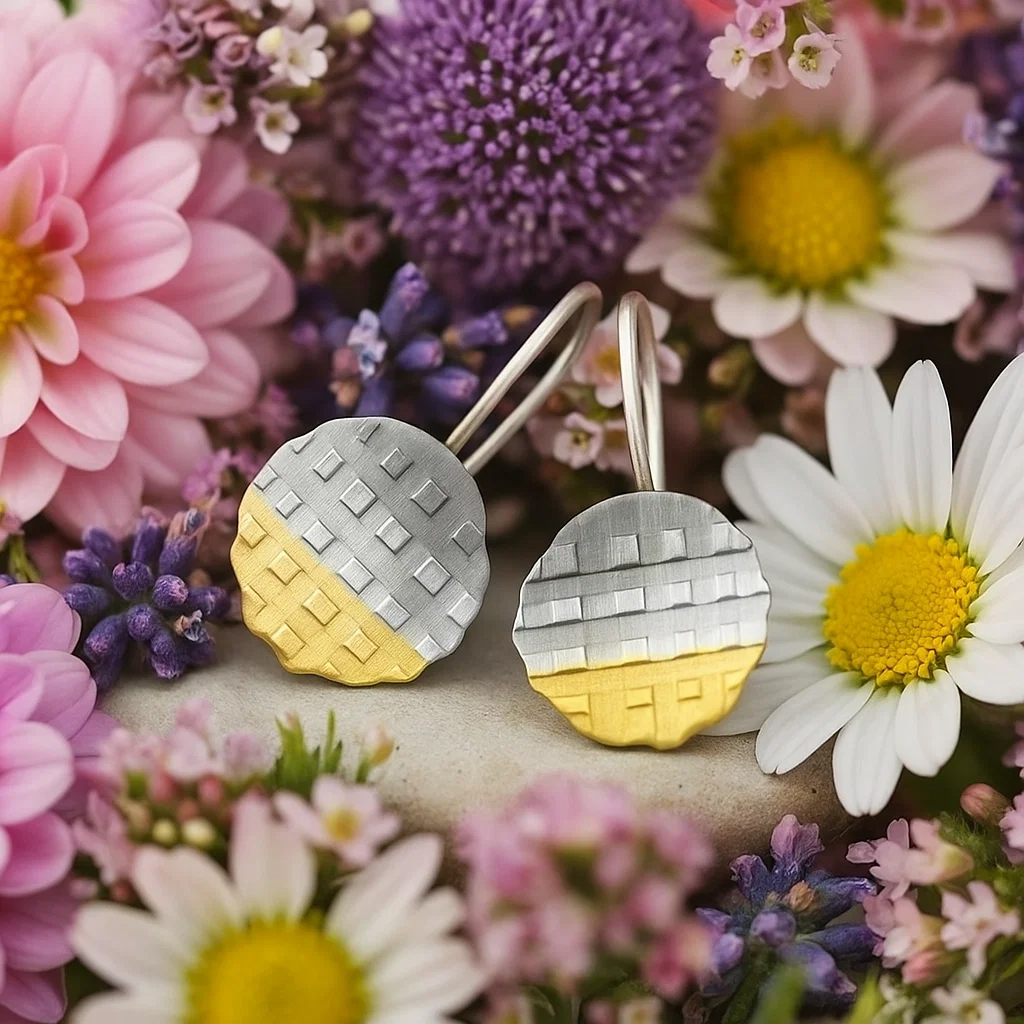 Harf KMB0033 Designerskie minimalistyczne kolczyki srebrne biżuteria - miniatura 5