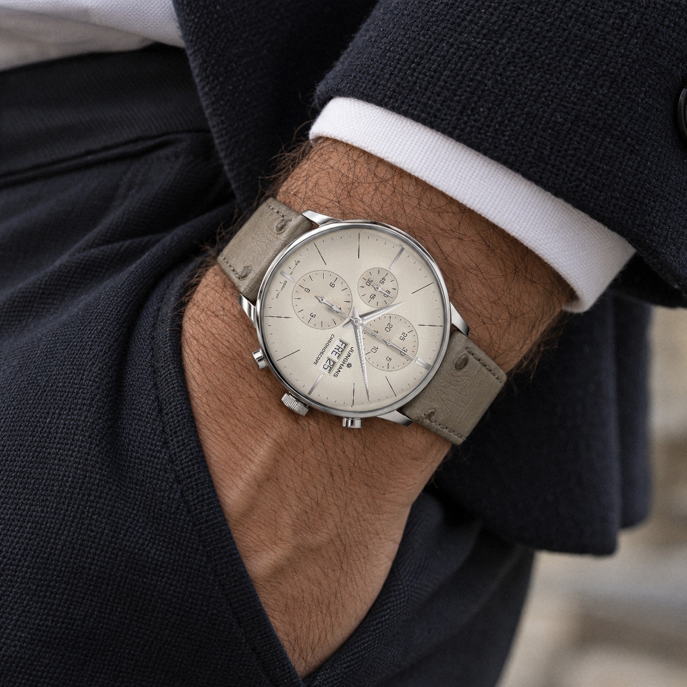 Junghans 27-422302 zegarek męski elegancki Meister pasek - miniatura 10