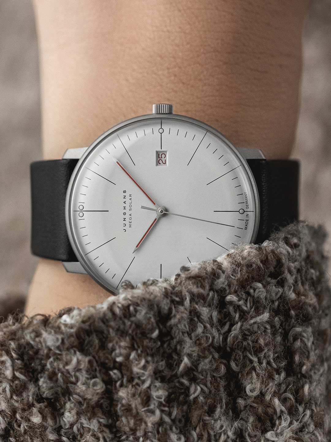 Junghans 59-232602 zegarek szary klasyczny Max Bill pasek - miniatura 5