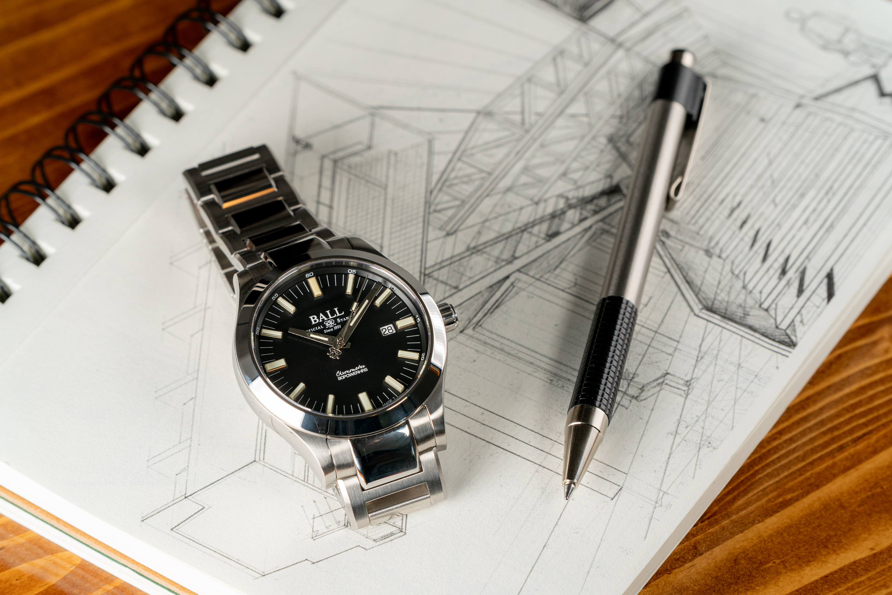 Ball NM2128C-S1C-BK Engineer M Marvelight Automatic Chronometer Engineer M klasyczny zegarek srebrny - miniatura 9