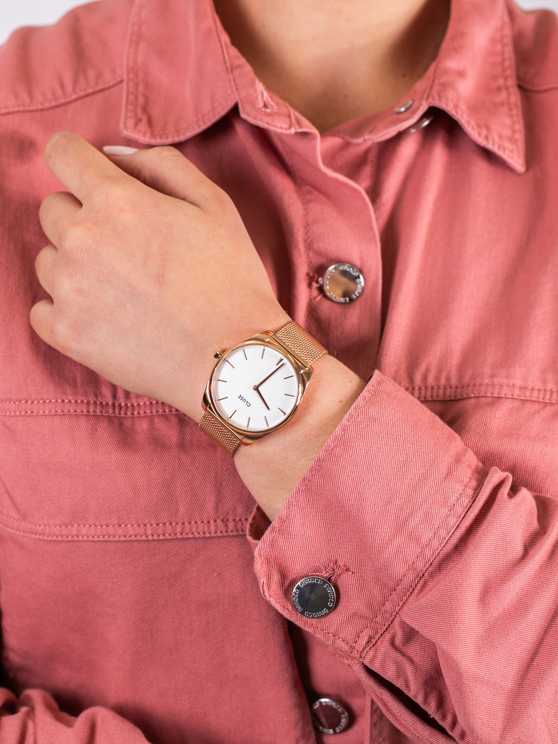Mesh Rose Gold White Cluse CW0101212002 - hover