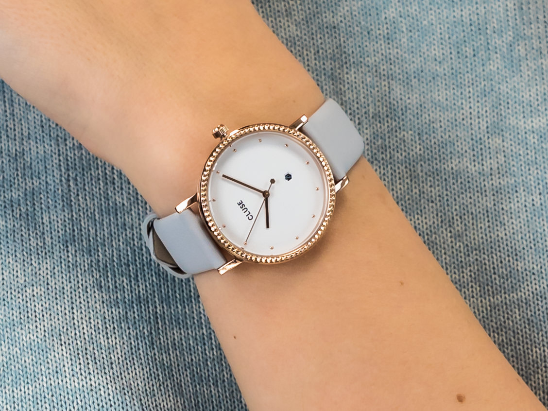 Cluse CL63001 Rose Gold White/Soft grey zegarek fashion/modowy Le Couronnement - miniatura 2