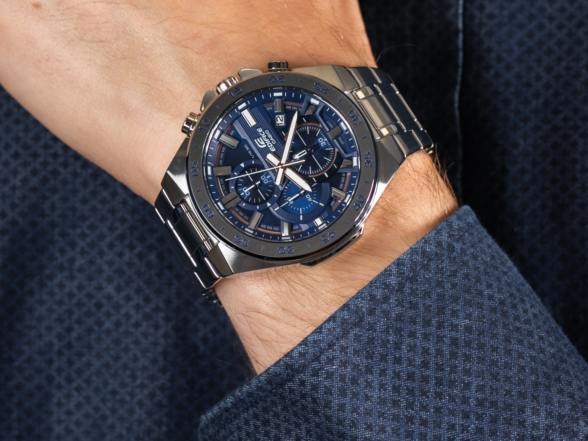 Zegarek Casio EDIFICE męski srebrny EFR-564D-2AVUEF - miniatura 2