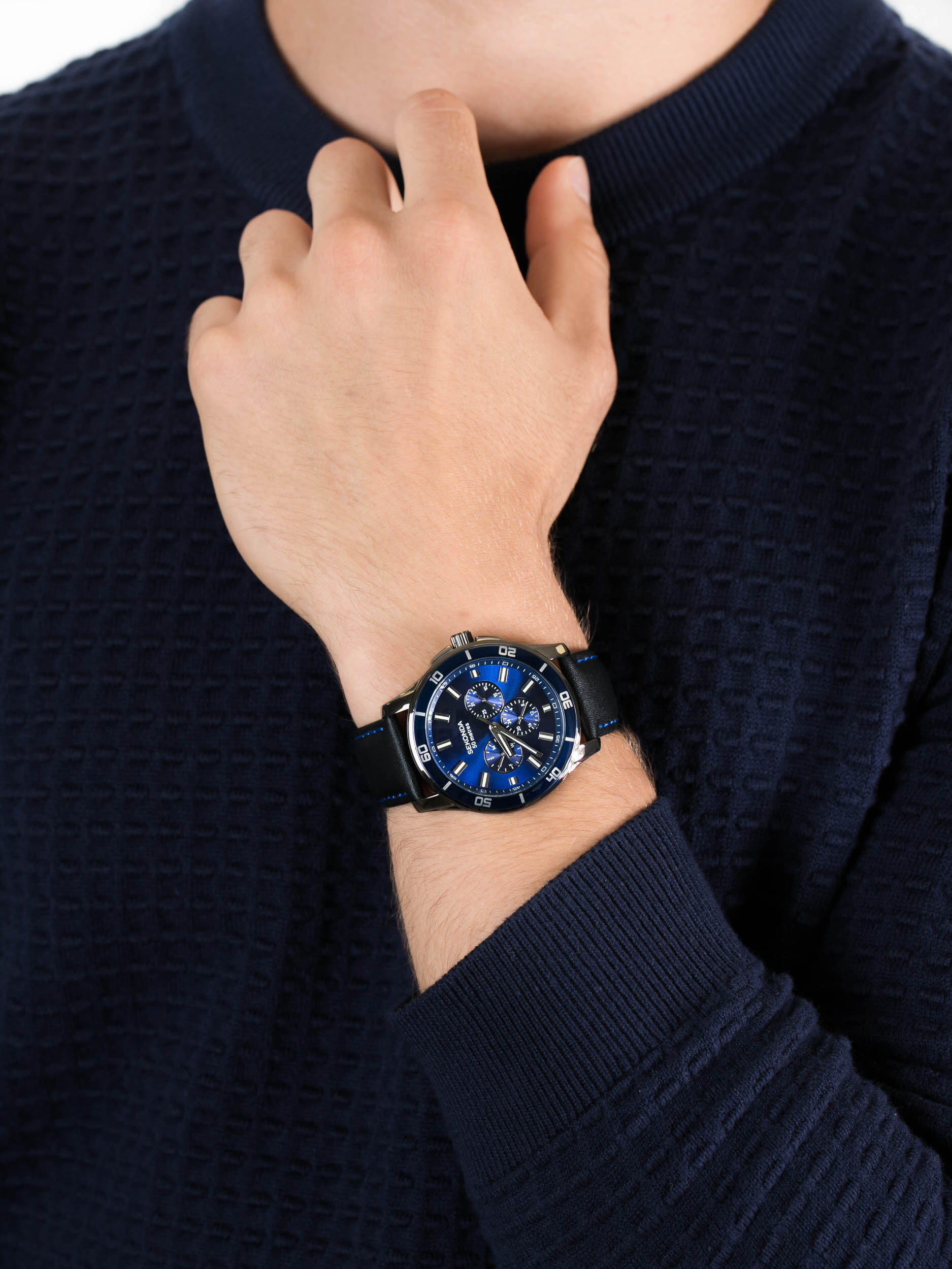 Midnight Blue Men’s Black Strap Dress Watch Sekonda 1634 - hover