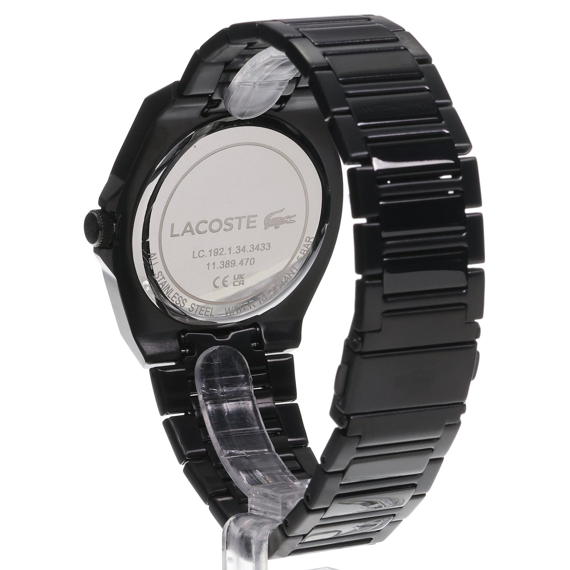 Lacoste 2011336 zegarek czarny klasyczny Męskie bransoleta