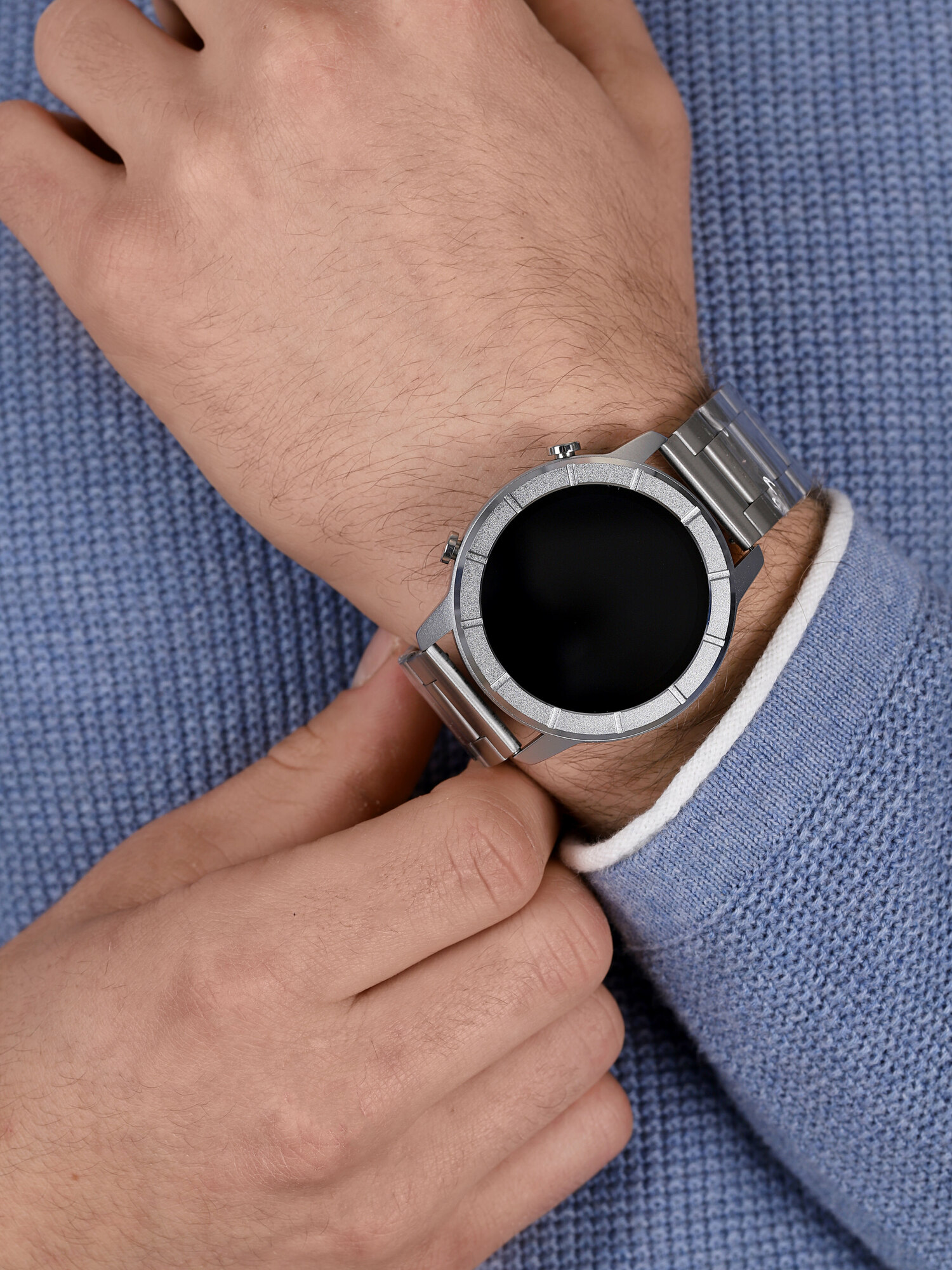 Smartwatch Marea 45mm Srebrny + pasek Niebieski Marea B58003/3 - hover