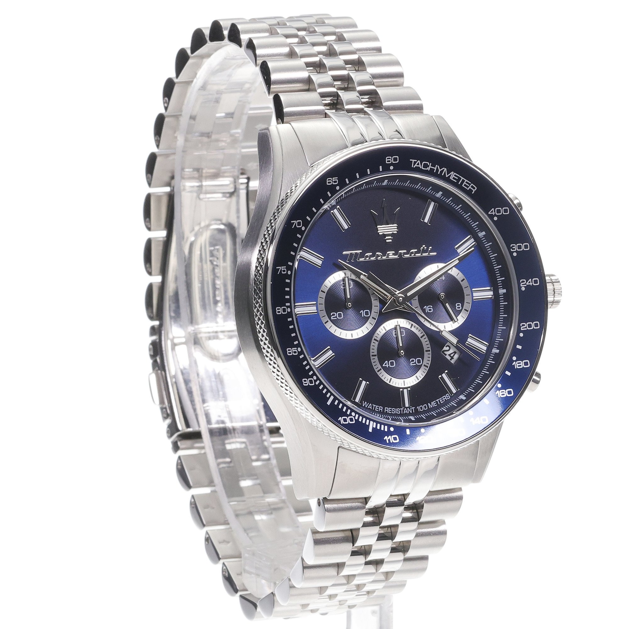 Maserati R8873640025 zegarek srebrny sportowy Sfida bransoleta