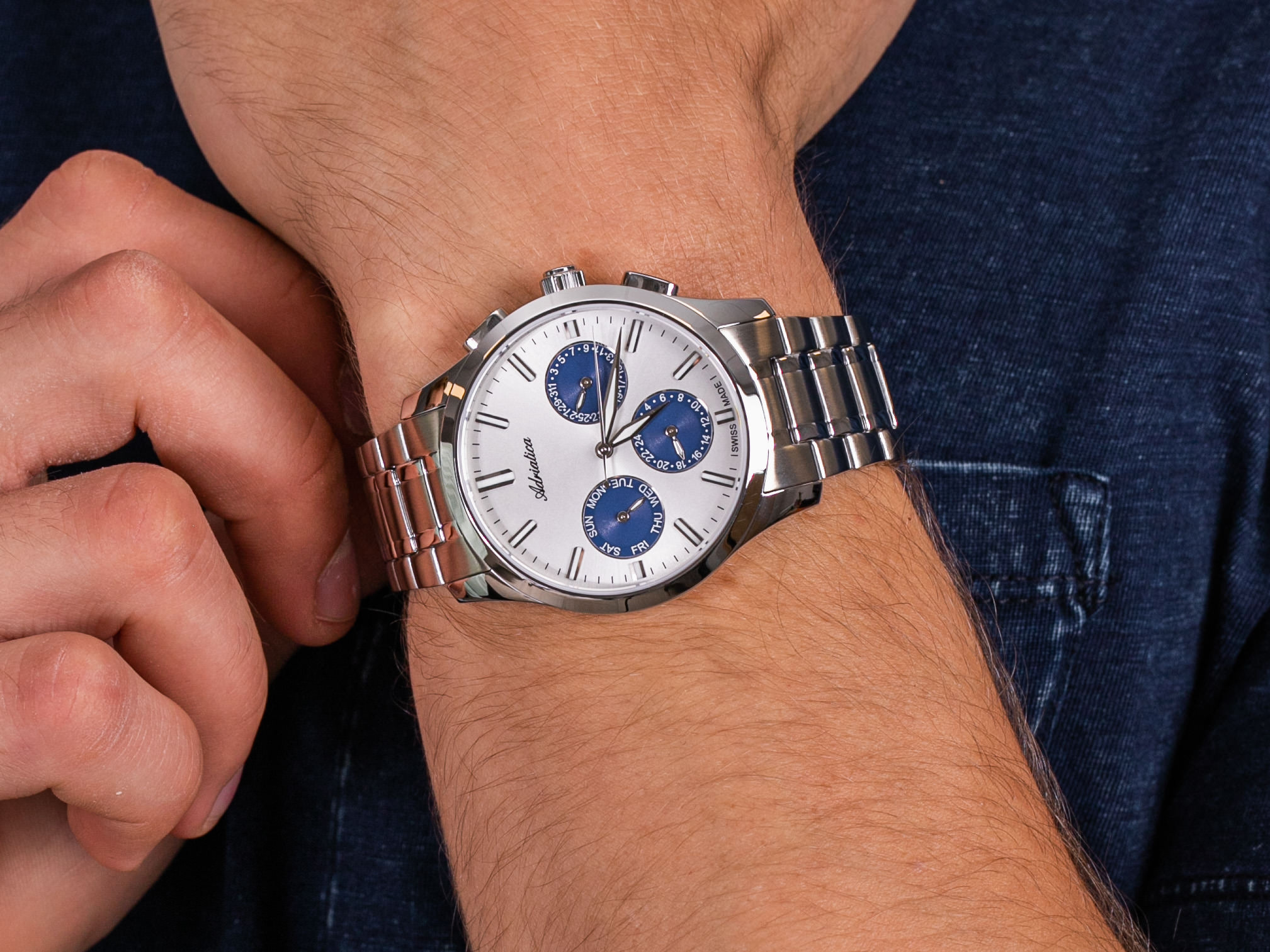 Adriatica A8277.5113QF Multifunction zegarek klasyczny Bransoleta