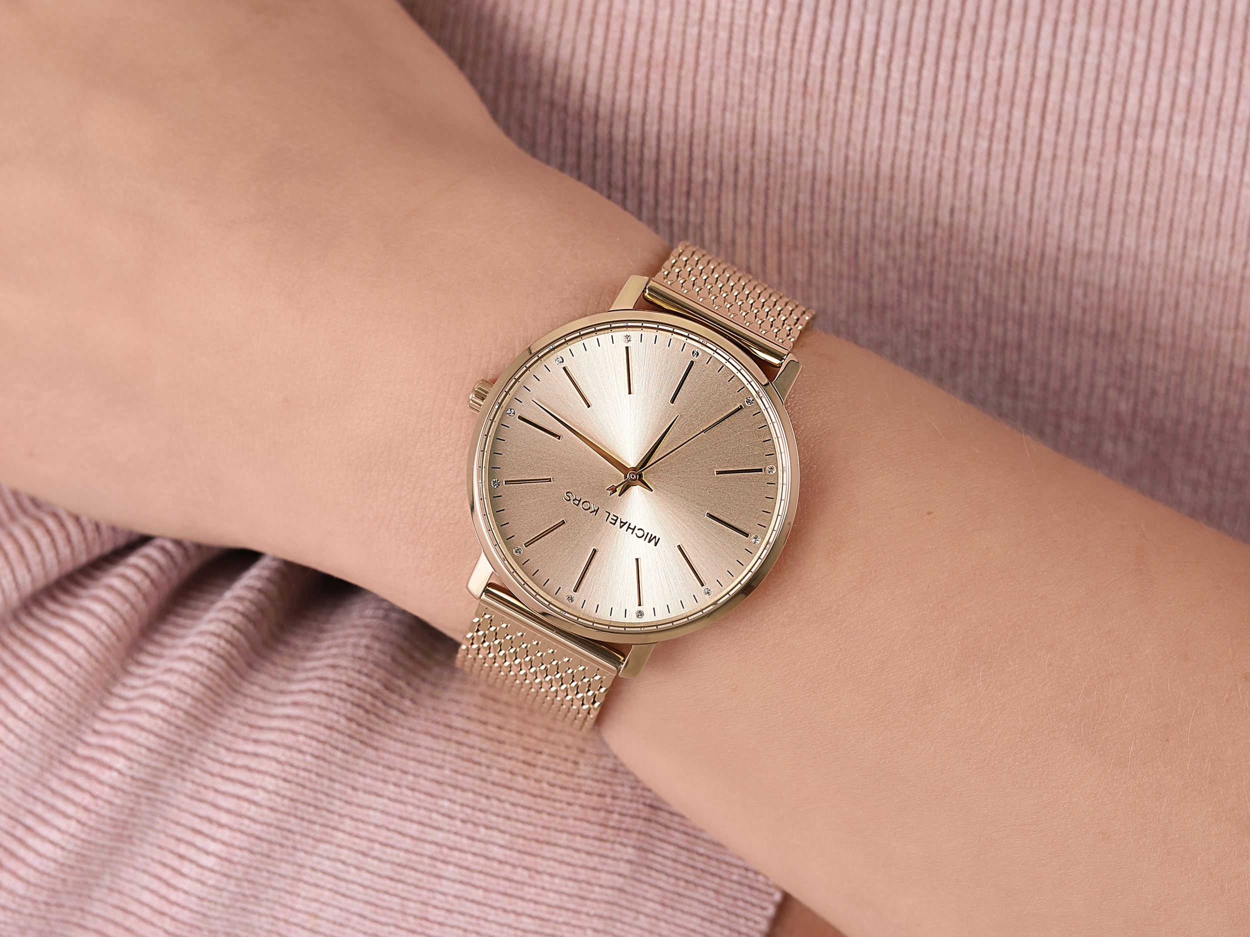 Michael Kors MK4339 zegarek złoty klasyczny Pyper bransoleta - miniatura 5