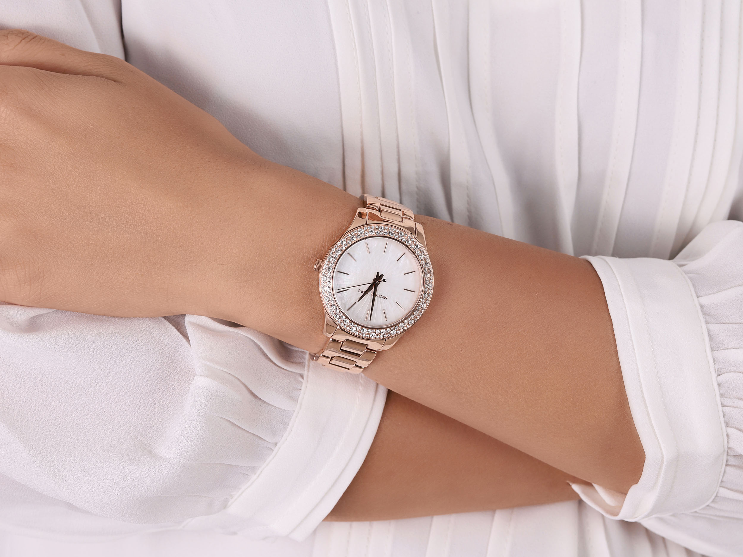 Michael Kors MK4557 zegarek różowe złoto klasyczny Liliane bransoleta - miniatura 2