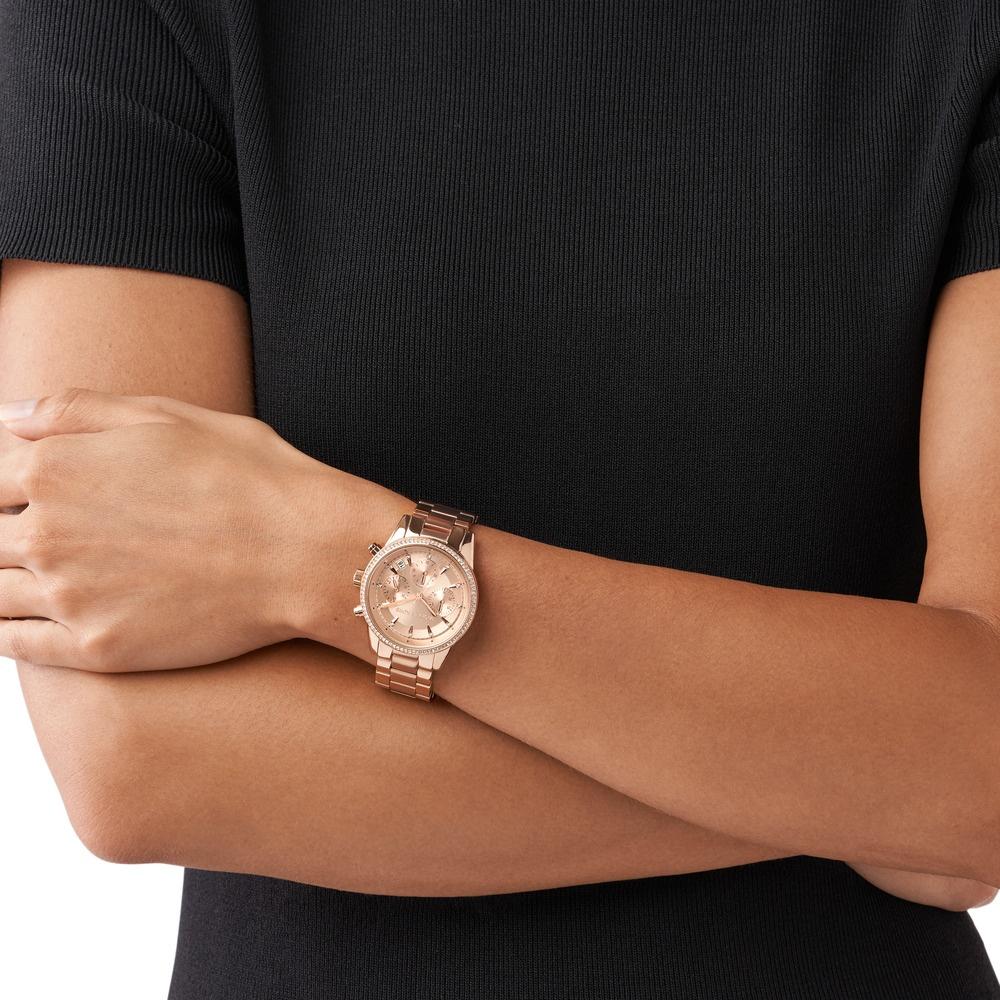 Michael Kors MK6357 zegarek różowe złoto fashion-modowy Damskie bransoleta - miniatura 5