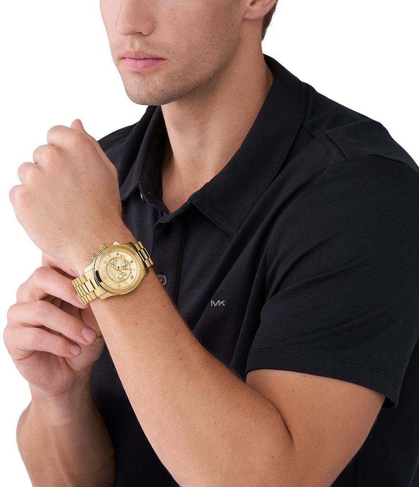 Michael Kors MK9074 zegarek różowe złoto sportowy Męskie bransoleta - miniatura 5