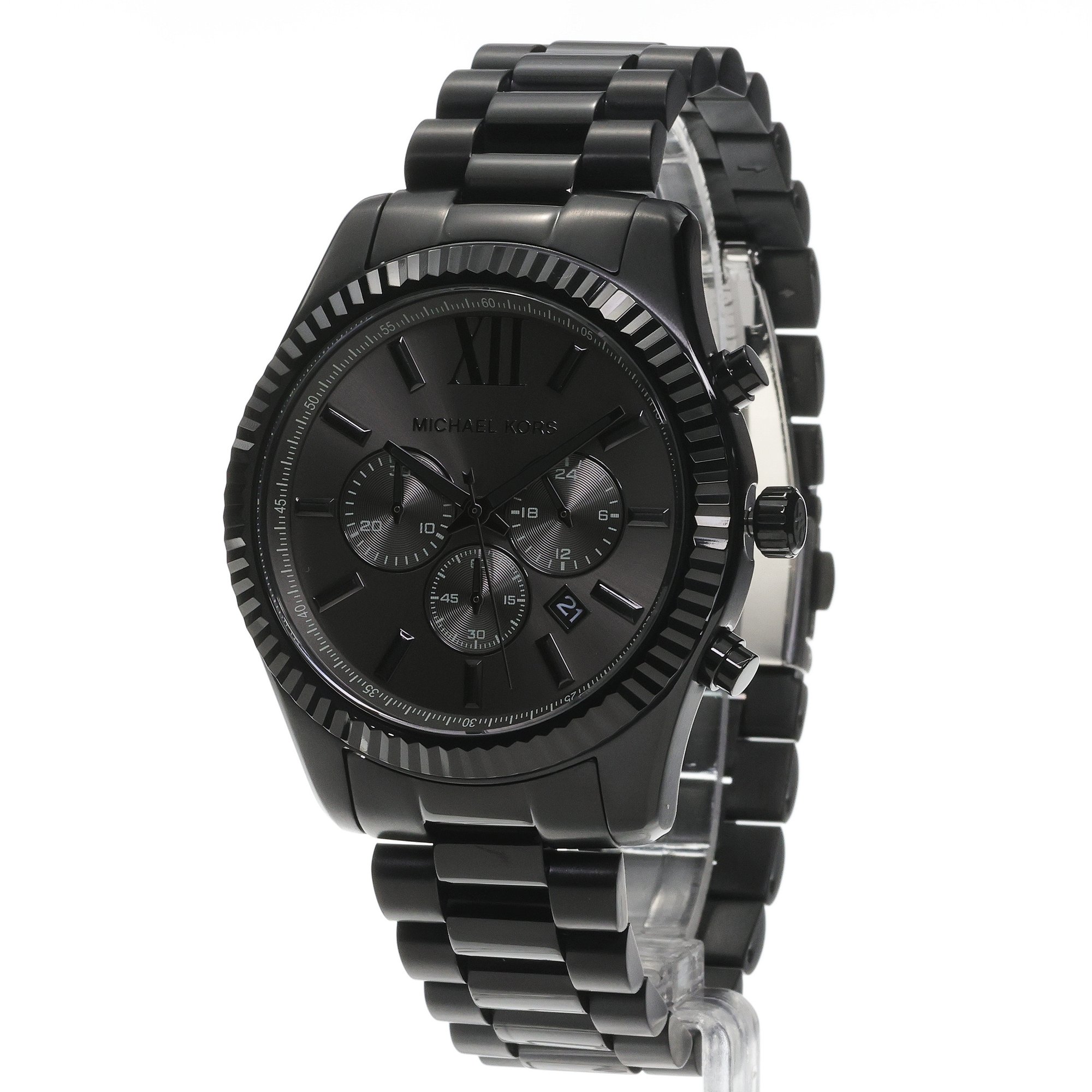 Michael Kors MK9154 LEXINGTON Black Stainless Steel 44mm Męskie klasyczny zegarek czarny - miniatura 2