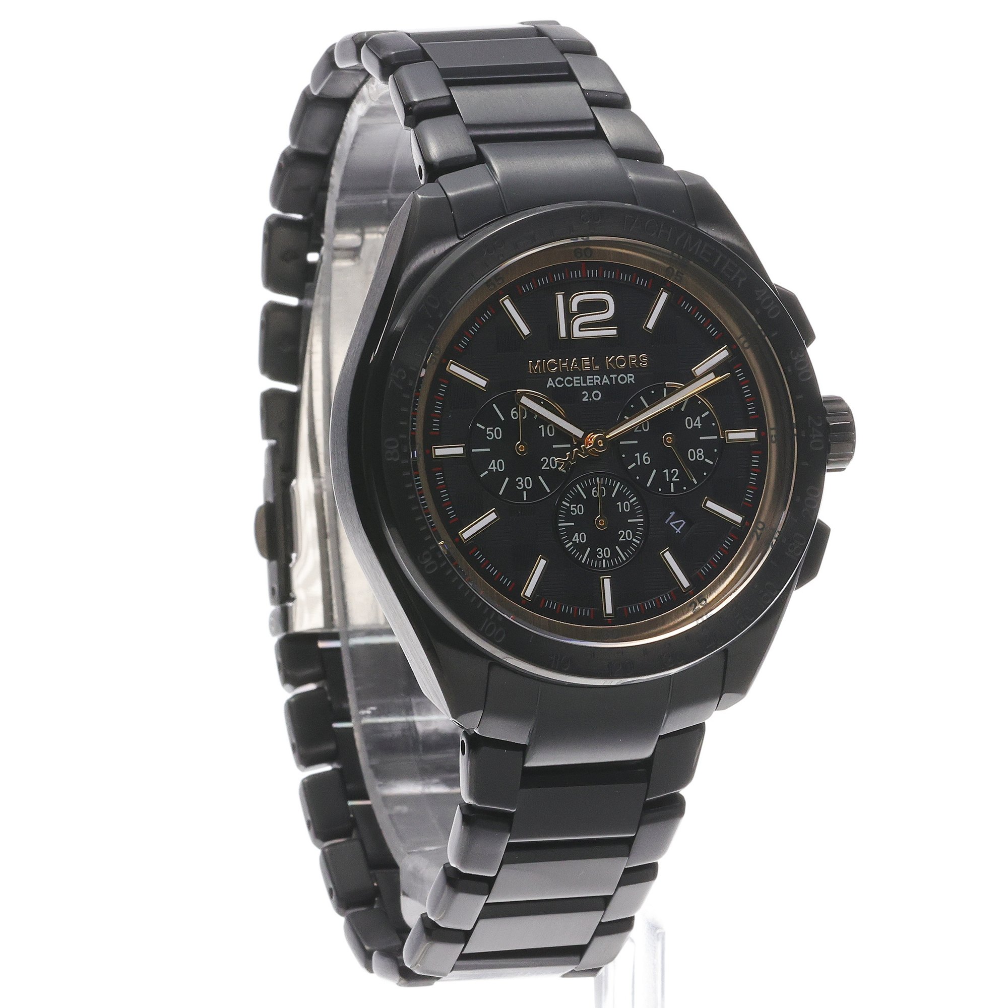 Michael Kors MK9179 ACCELERATOR 20 Black Stainless Steel 44mm zegarek sportowy Męskie - miniatura 3