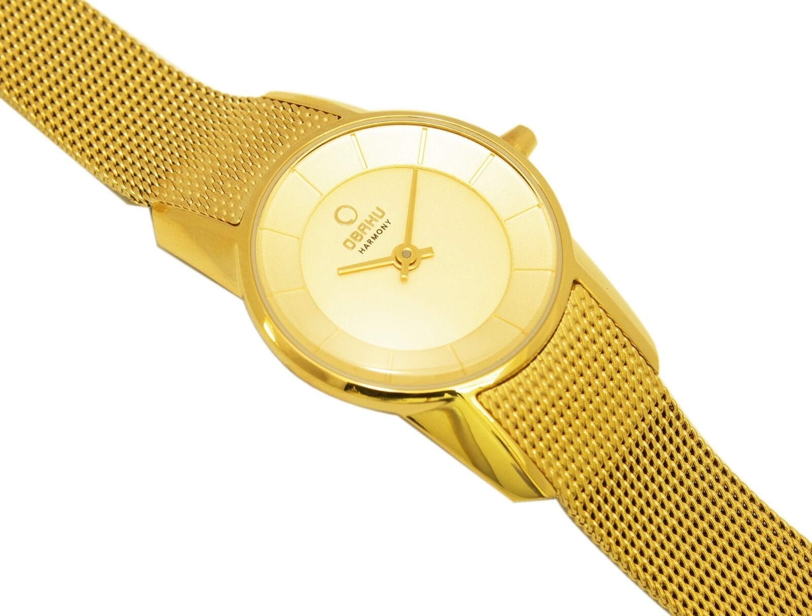 Obaku Denmark V130LGGMG-POWYSTAWOWY zegarek złoty fashion-modowy Slim bransoleta - miniatura 5