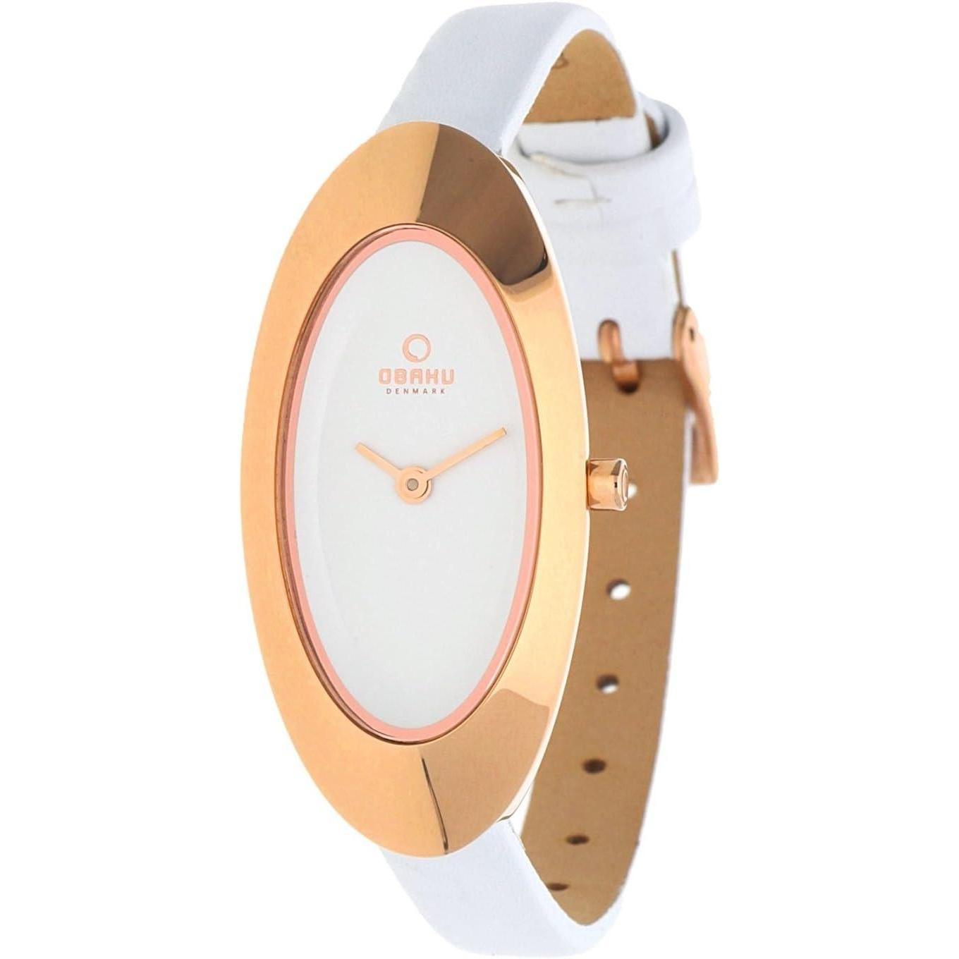 Obaku Denmark V156LVIRW zegarek różowe złoto klasyczny Slim pasek - miniatura 5