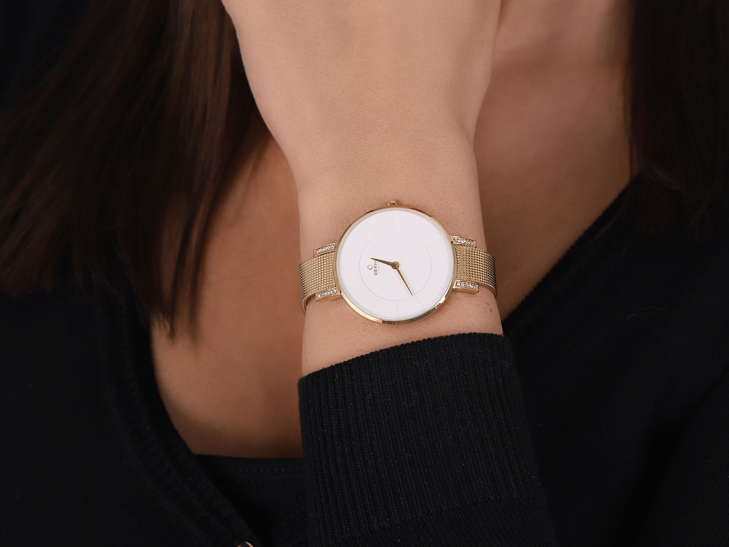 Obaku Denmark V158LEGIMG Slim LUN - GOLD - Christian Mikkelsen zegarek damski fashion/modowy mineralne - miniatura 2