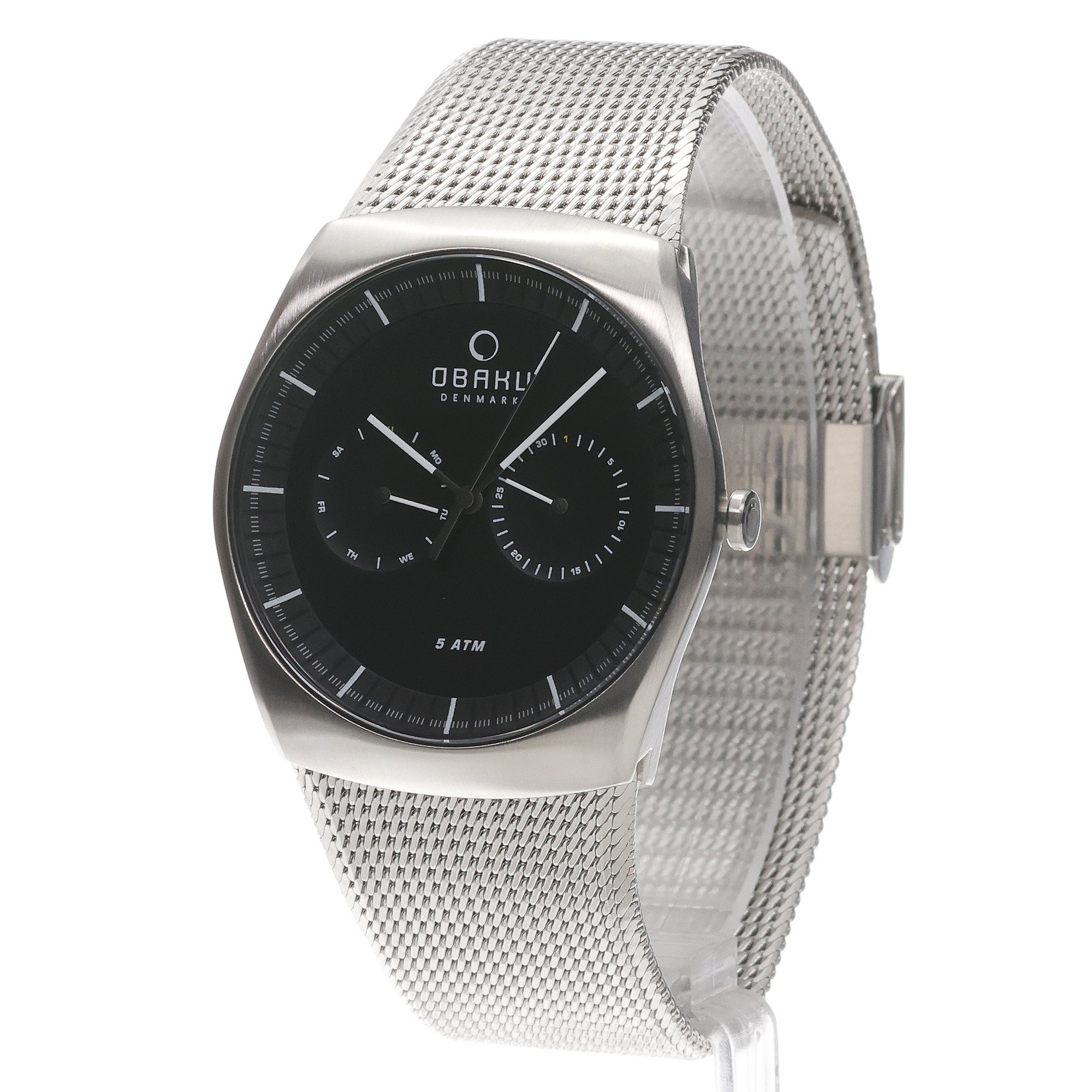 Obaku Denmark V176GMCBMC zegarek srebrny klasyczny Męskie bransoleta - miniatura 2