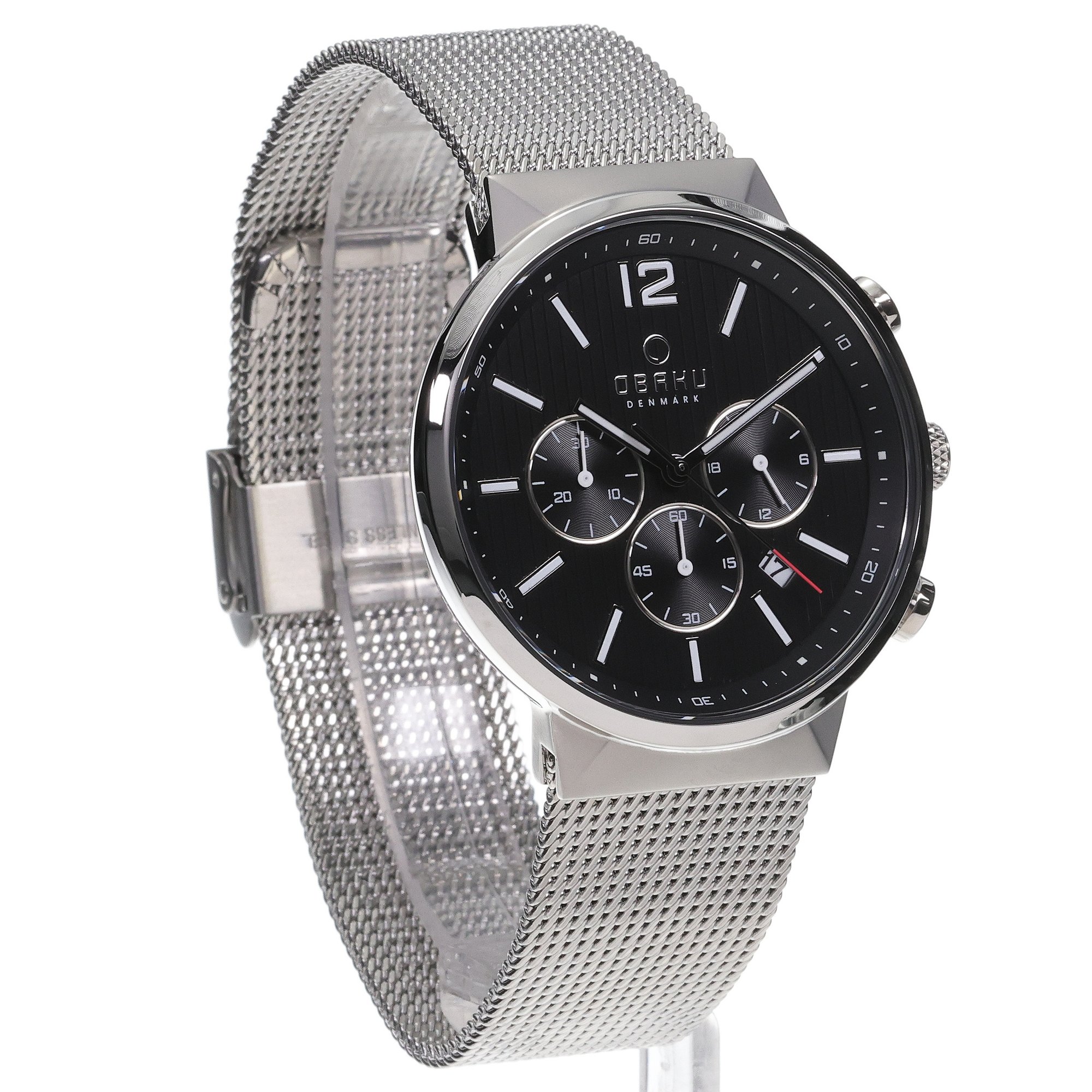 Obaku Denmark V180GCCBMC STORM - ONYX - Christian Mikkelsen Slim klasyczny zegarek srebrny - miniatura 3