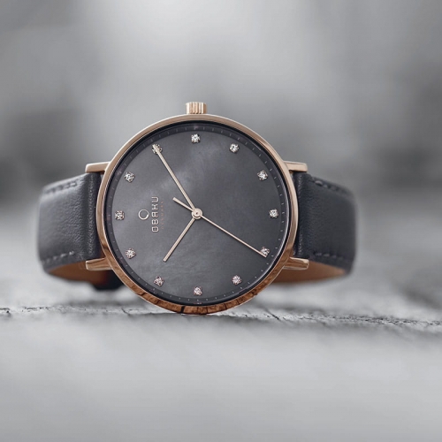 Obaku Denmark V186LXVJRJ Slim VEST - PEBBLE - Christian Mikkelsen zegarek damski klasyczny mineralne - miniatura 10