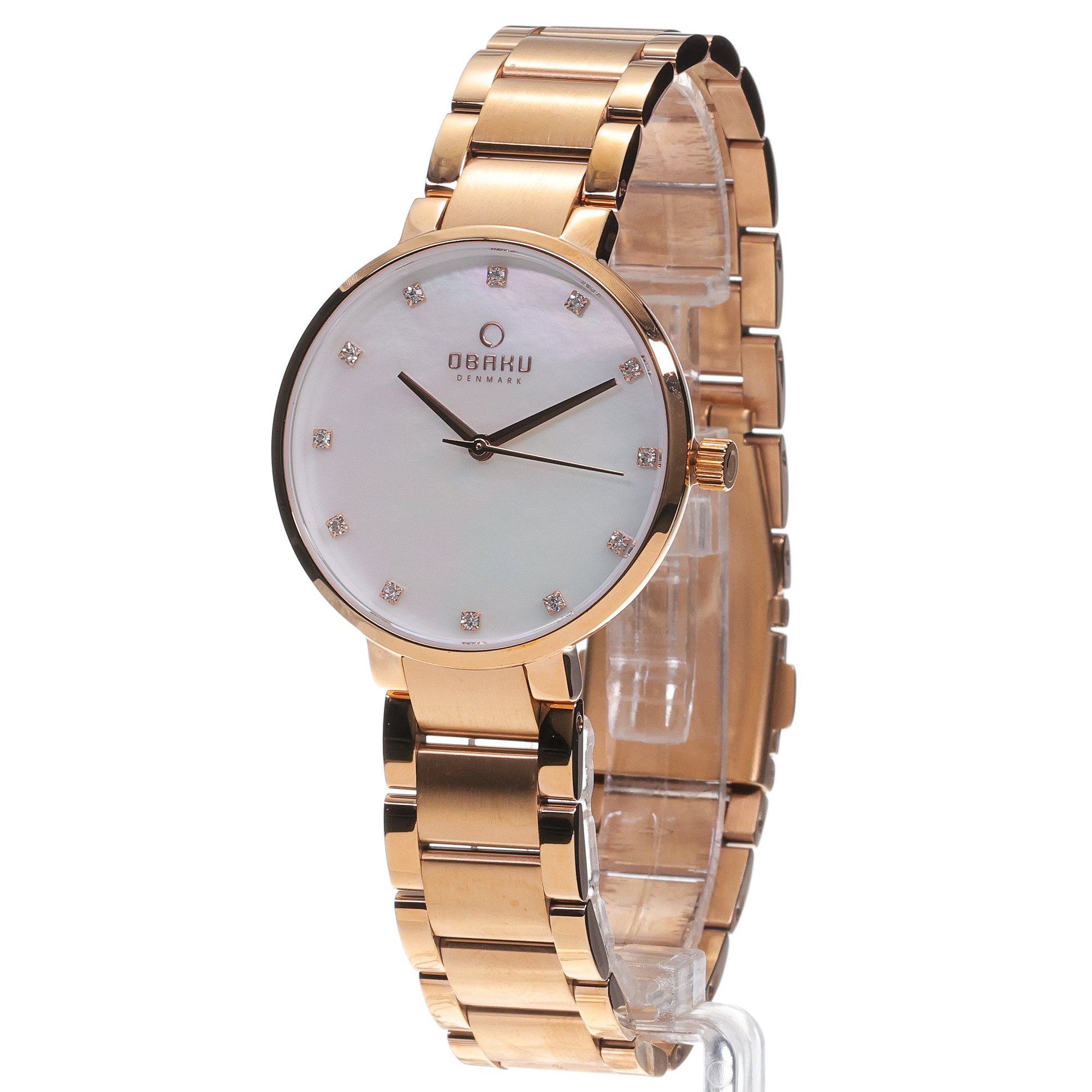 Obaku Denmark V189LXVWSV GLAD - FUCHSIA - Christian Mikkelsen Slim klasyczny zegarek różowe złoto - miniatura 2