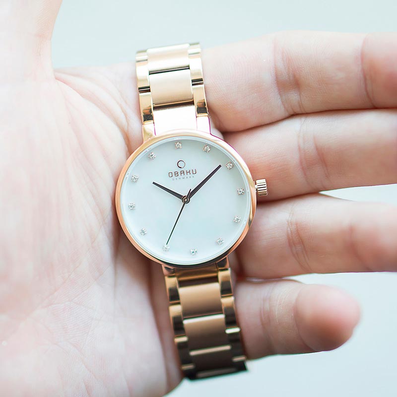 Obaku Denmark V189LXVWSV zegarek różowe złoto klasyczny Slim bransoleta - miniatura 8