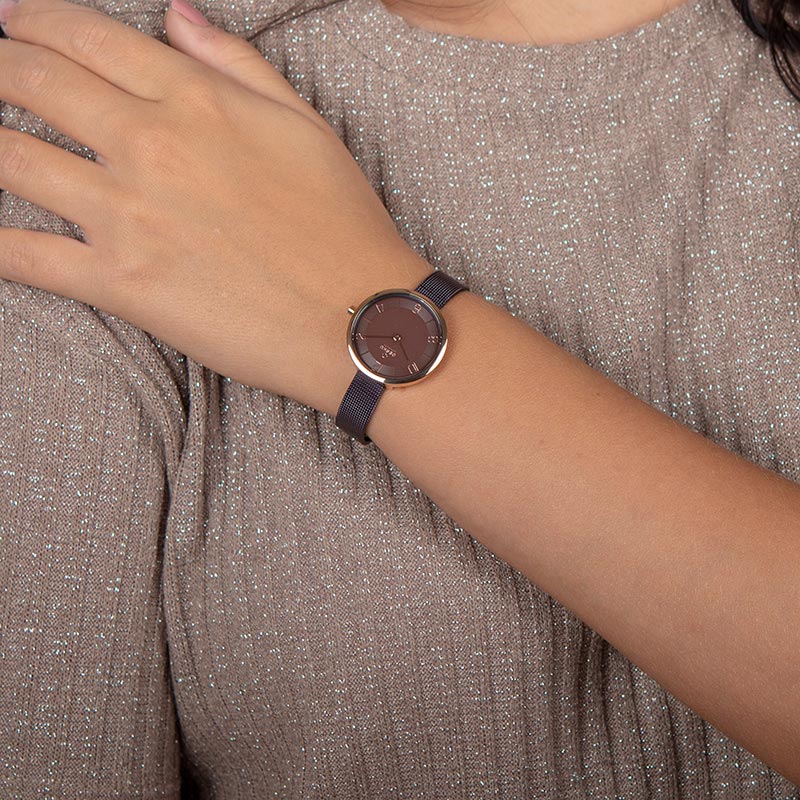 Obaku Denmark V195LXVNMN zegarek damski Slim różowe złoto - miniatura 9