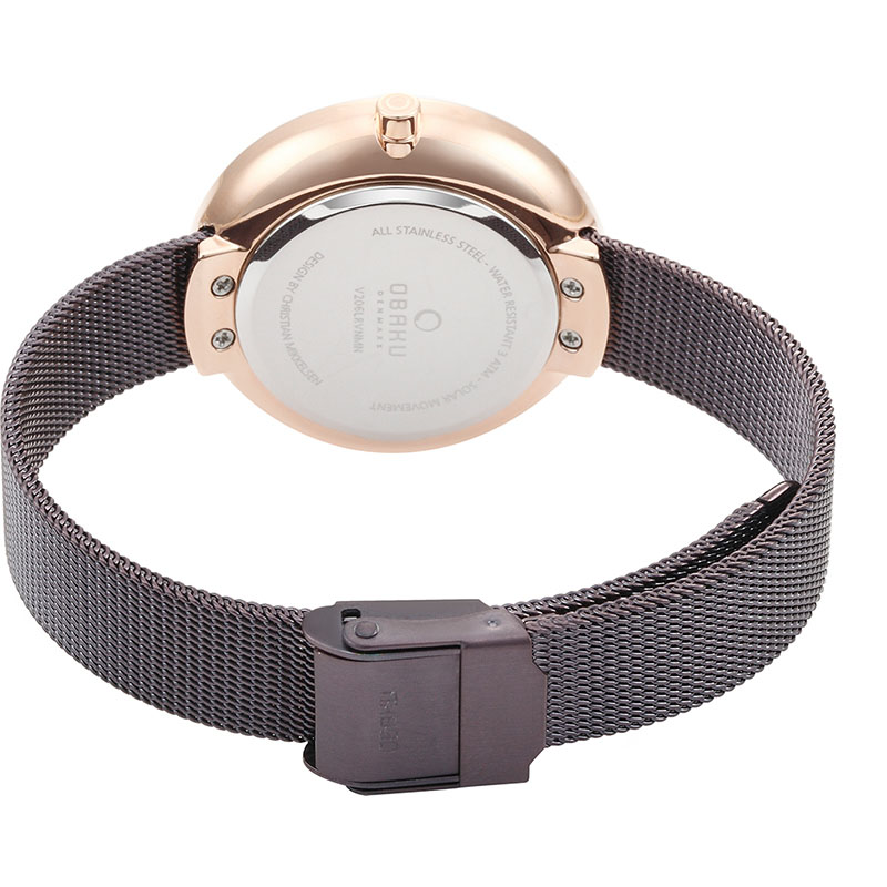 Obaku Denmark V206LRVNMN LYS - WALNUT zegarek klasyczny Solar - miniatura 4
